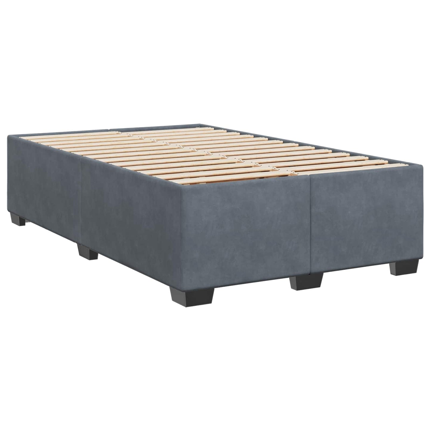 Boxspring ágy matraccal Sötétszürke 120 x 190 cm Bársony