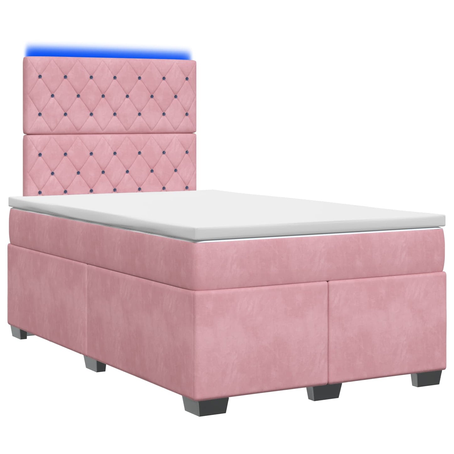 Boxspring ágy matraccal Rózsaszín 120 x 190 cm Bársony