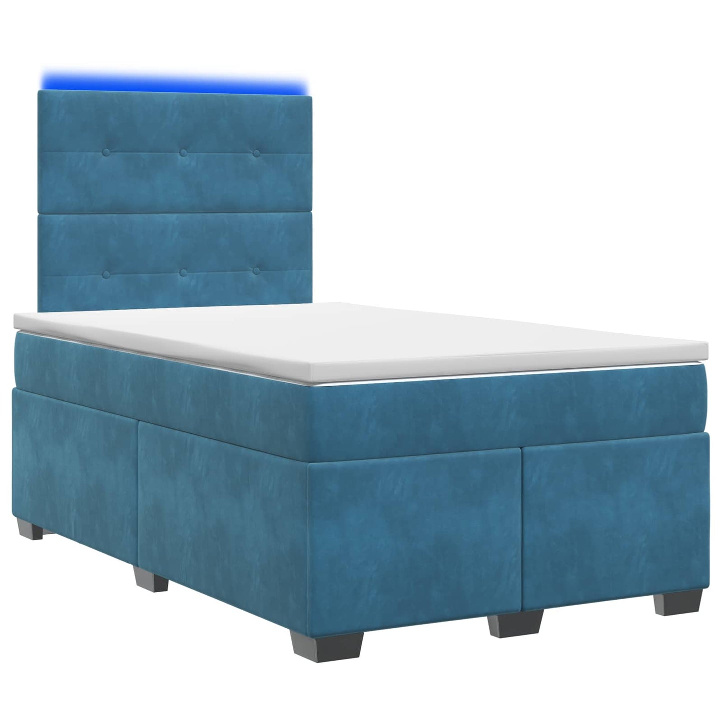 Boxspring ágy matraccal fejtámlával Kék 120 x 190 cm Bársony