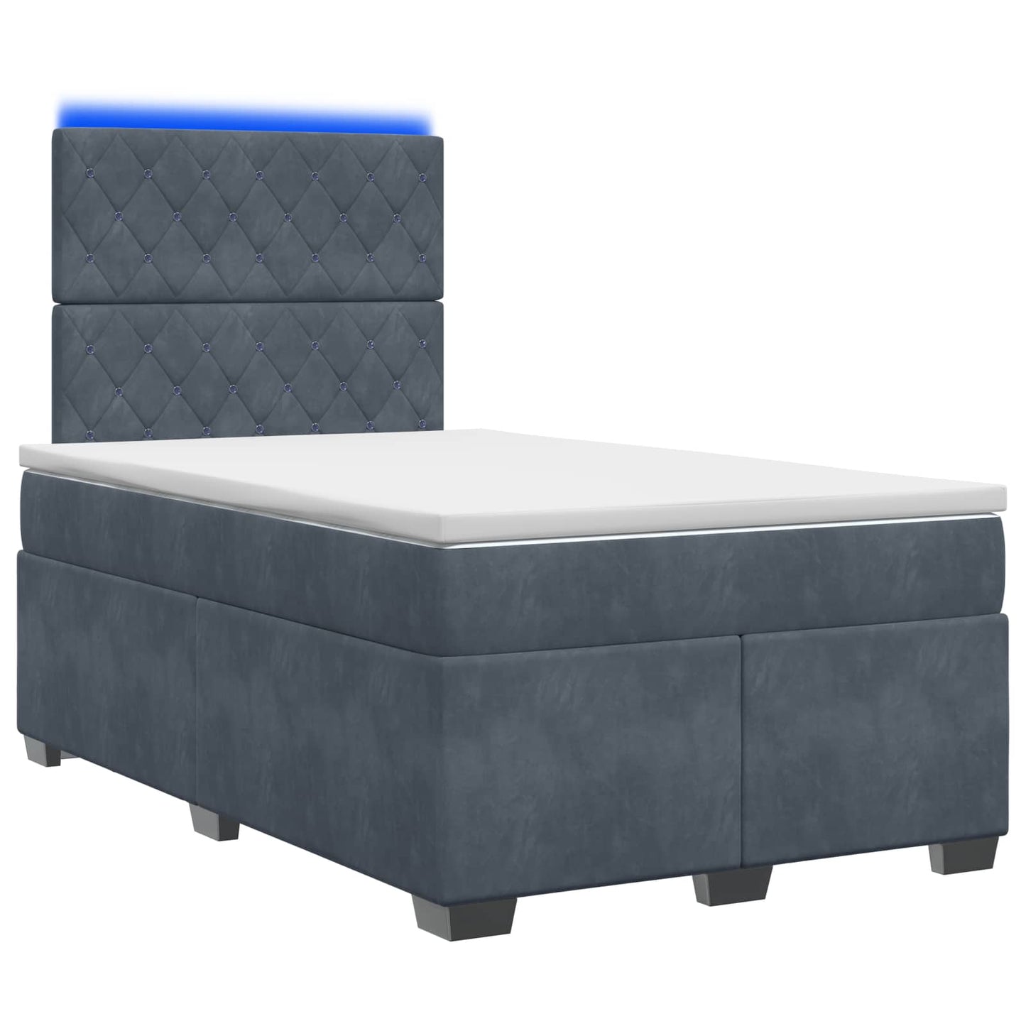 Boxspring ágy matraccal Sötétszürke 120 x 200 cm Bársony