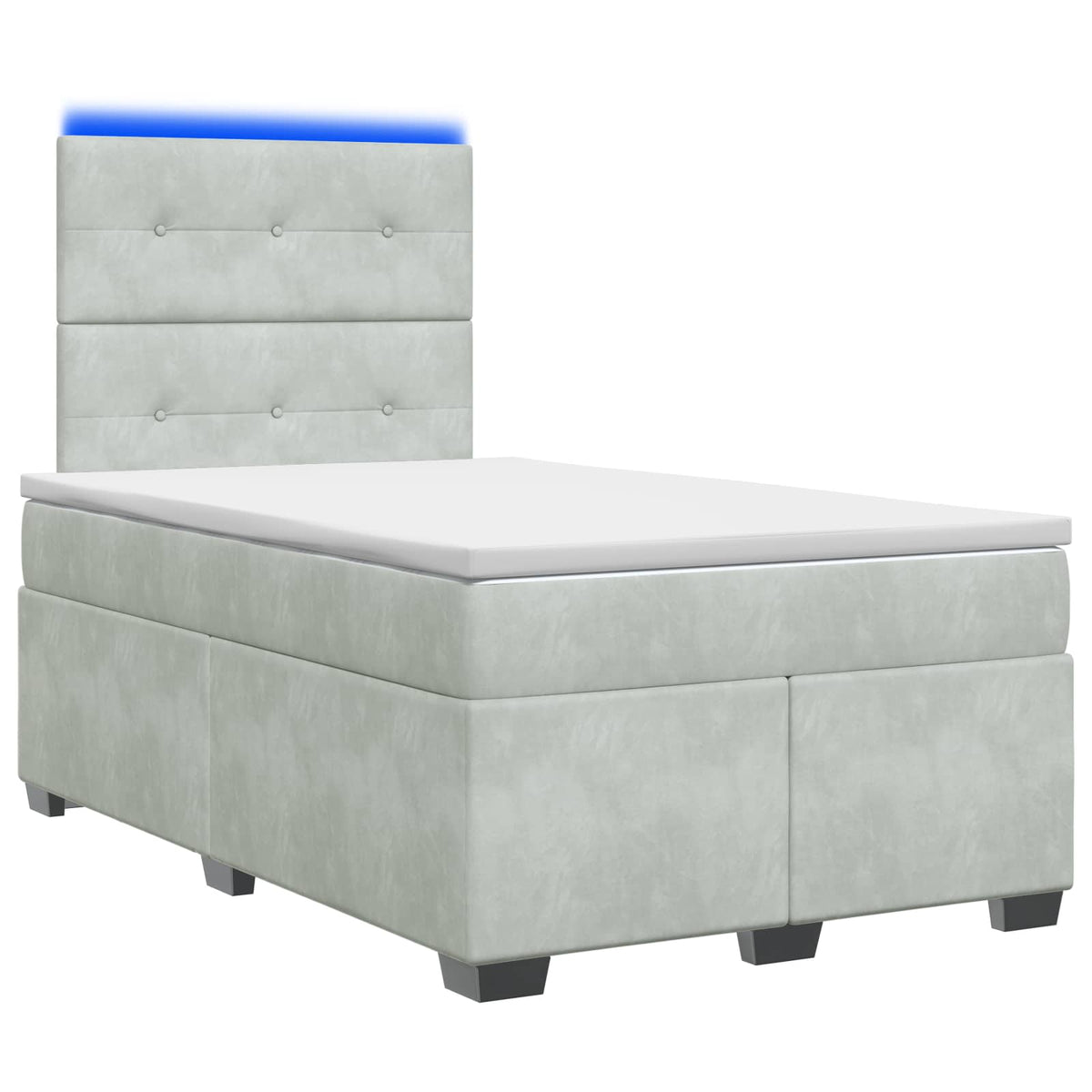 Boxspring ágy matraccal Világosszürke 120 x 200 cm Bársony