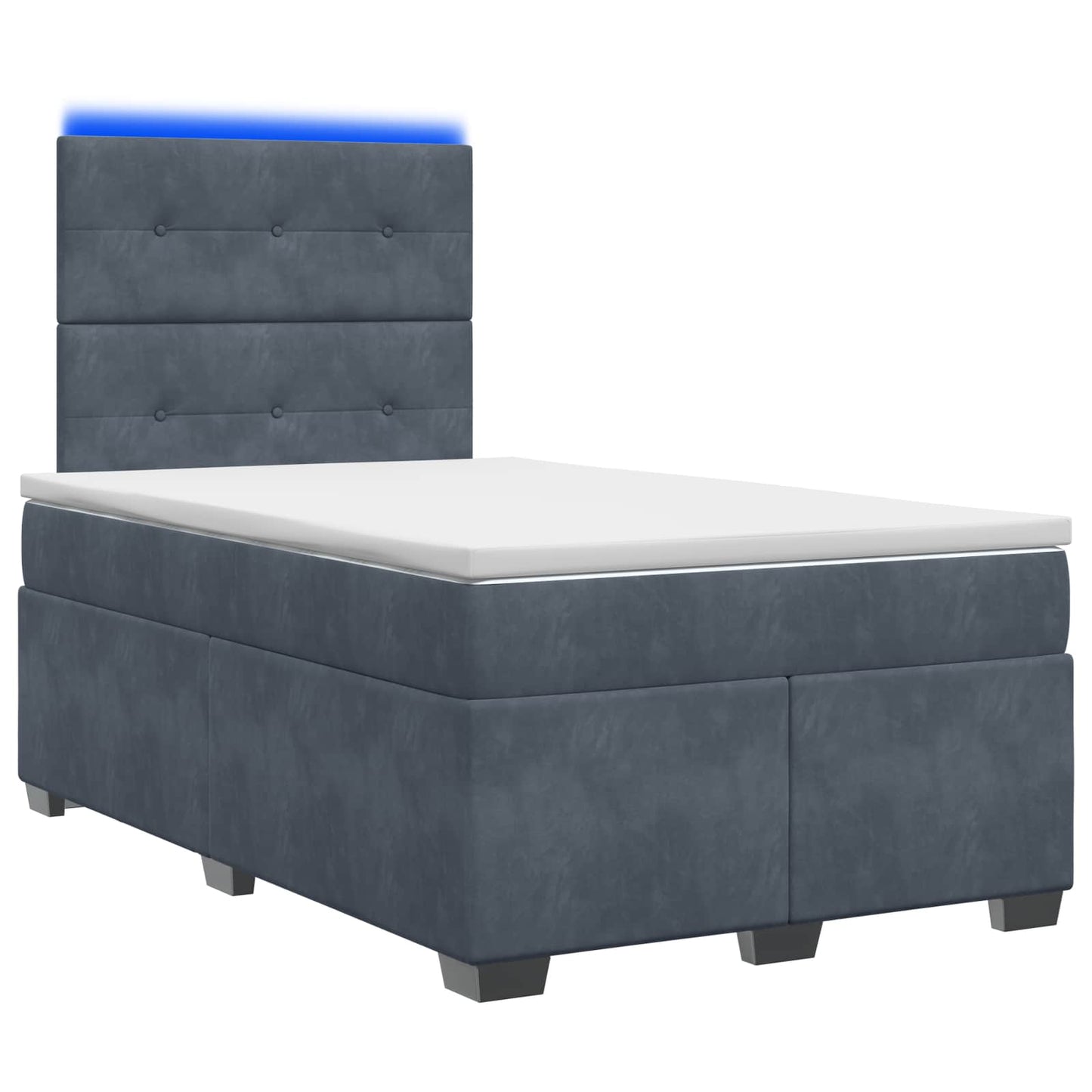 Boxspring ágy matraccal Sötétszürke 120 x 200 cm Bársony