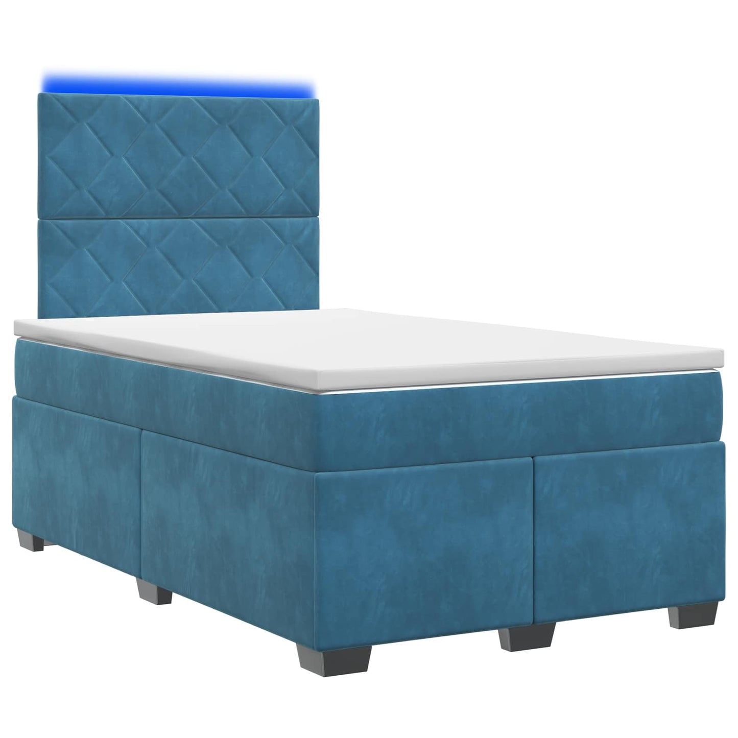 Boxspring ágy matraccal fejtámlával Kék 120 x 200 cm Bársony