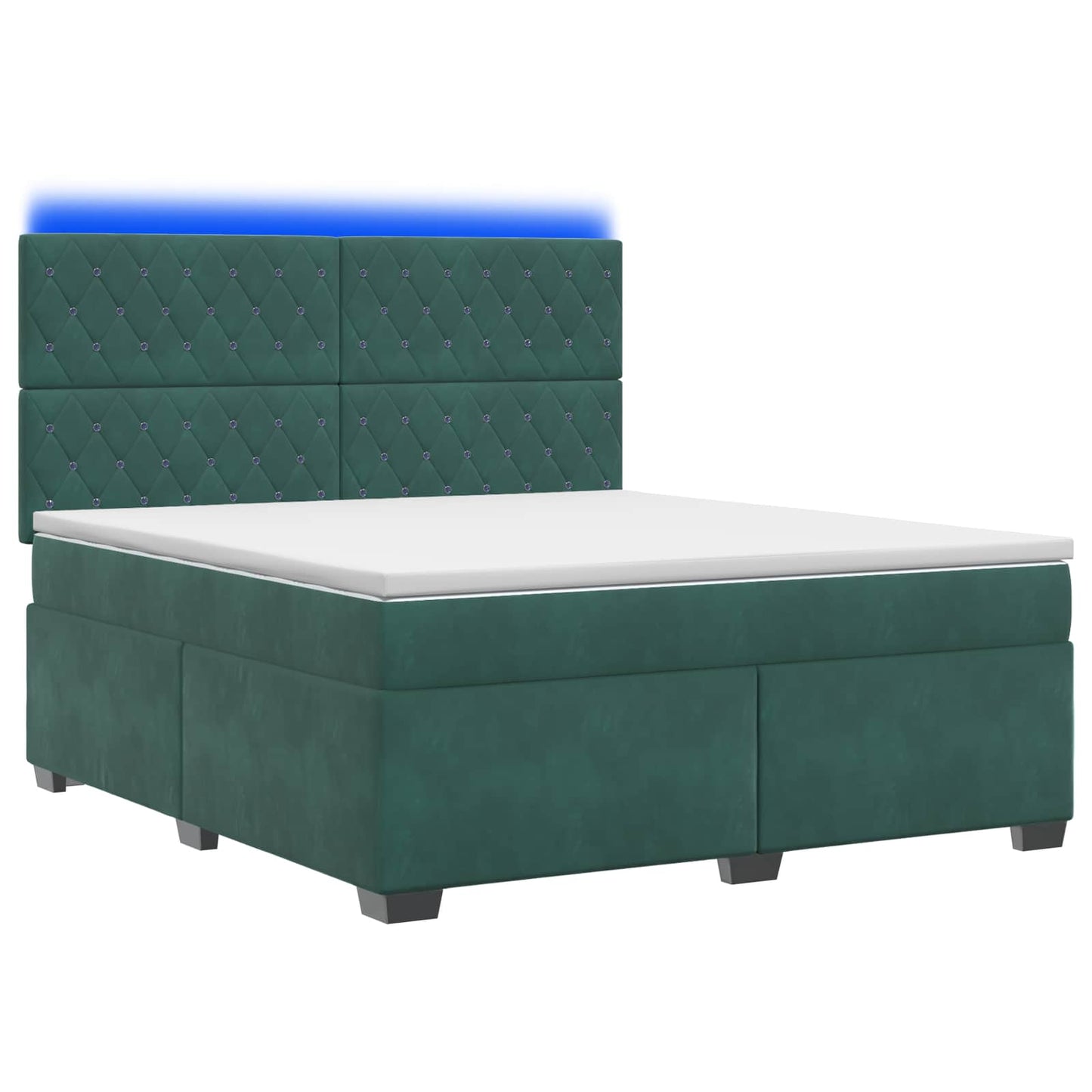 Boxspring ágy matraccal Sötétzöld 140 x 200 cm Bársony