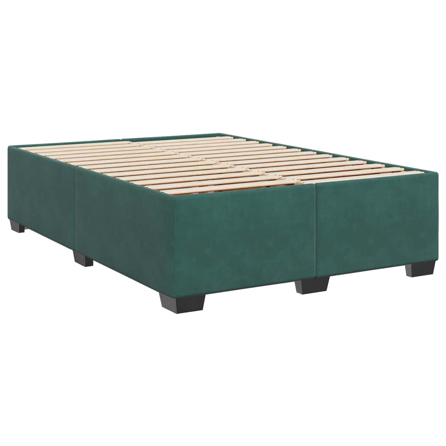 Boxspring ágy matraccal Sötétzöld 140 x 200 cm Bársony