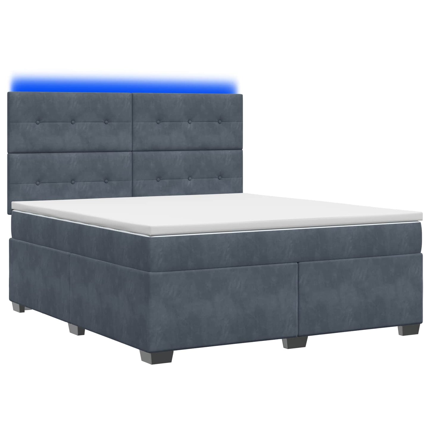 Boxspring ágy matraccal Sötétszürke 140 x 200 cm Bársony