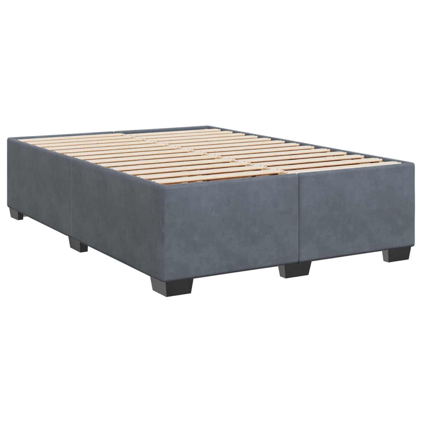 Boxspring ágy matraccal Sötétszürke 140 x 200 cm Bársony