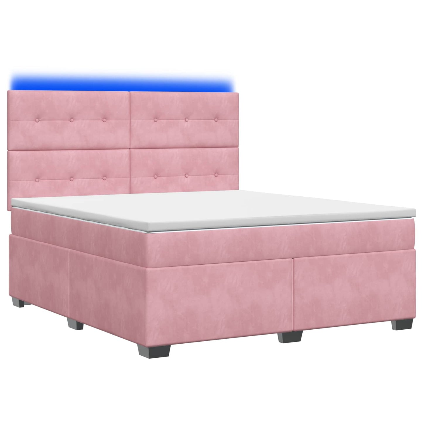 Boxspring ágy matraccal Rózsaszín 140 x 200 cm Bársony