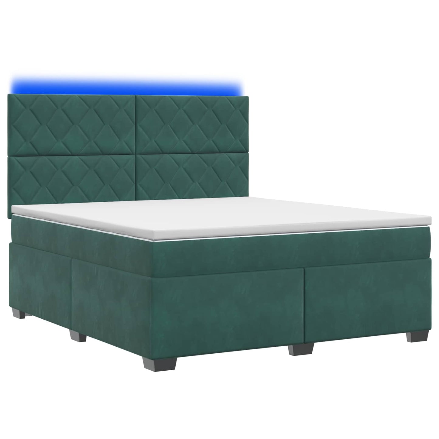 Boxspring ágy matraccal Sötétzöld 140 x 200 cm Bársony