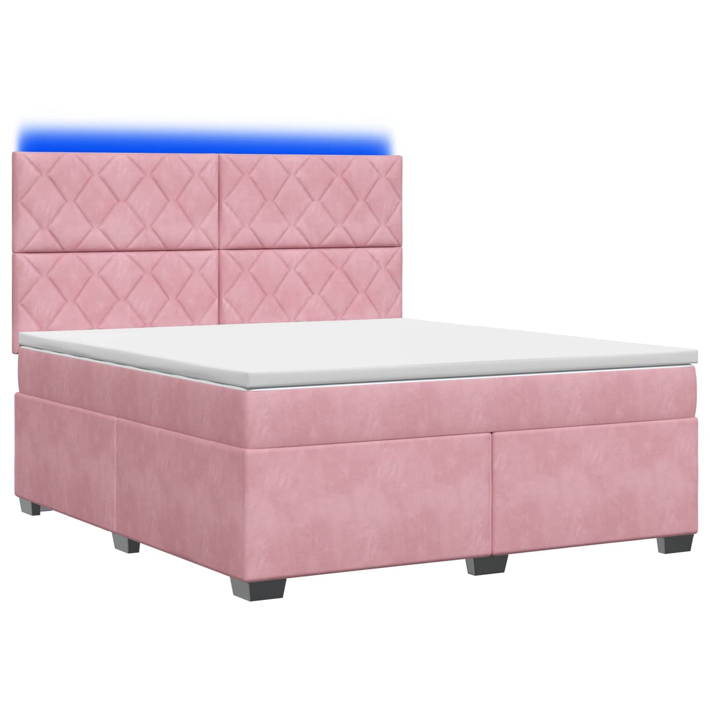 Boxspring ágy matraccal Rózsaszín 140 x 200 cm Bársony