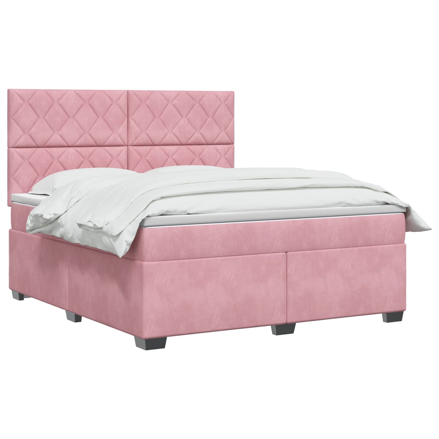 Boxspring ágy matraccal Rózsaszín 140 x 200 cm Bársony