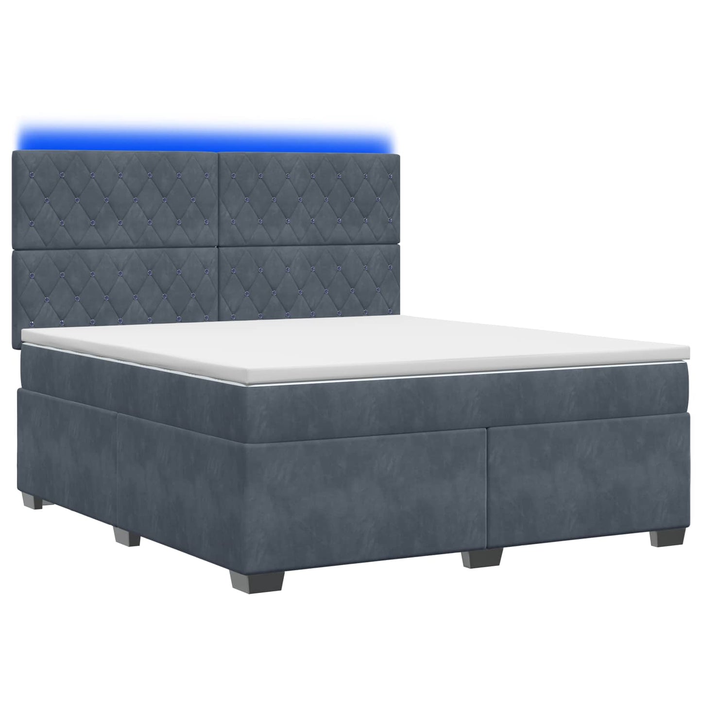 Boxspring ágy matraccal Sötétszürke 160 x 200 cm Bársony
