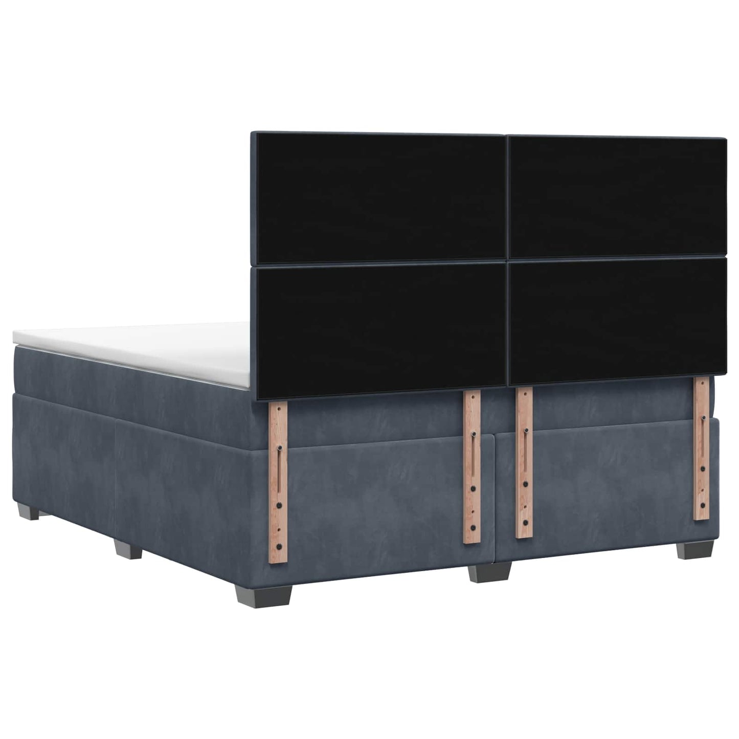 Boxspring ágy matraccal Sötétszürke 160 x 200 cm Bársony