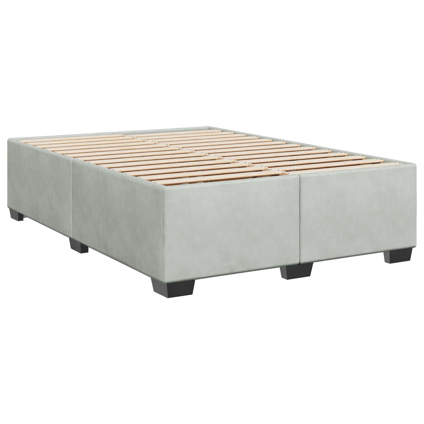 Boxspring ágy matraccal Világosszürke 160 x 200 cm Bársony