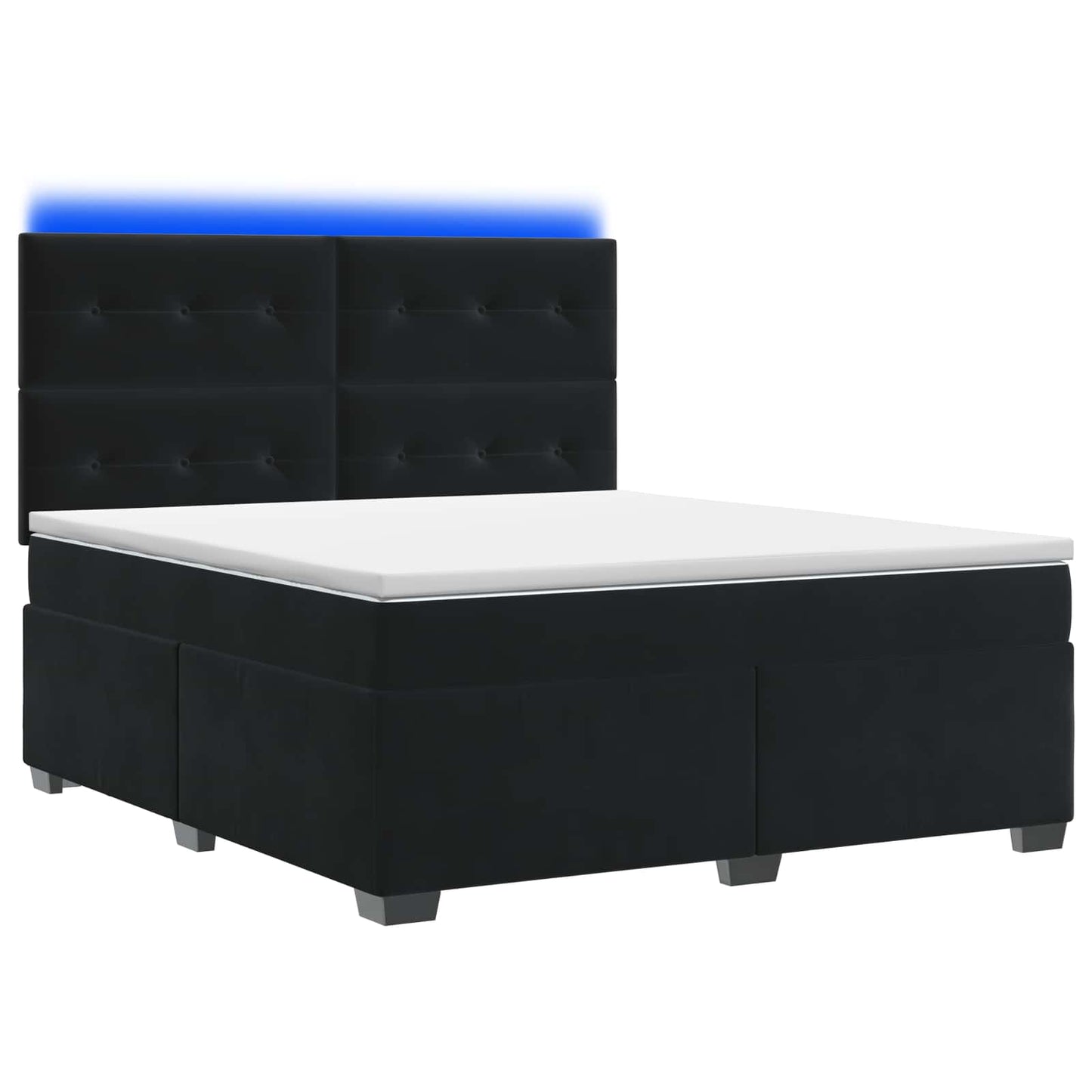 Boxspring ágy matraccal fejtámlával Fekete 160 x 200 cm Bársony