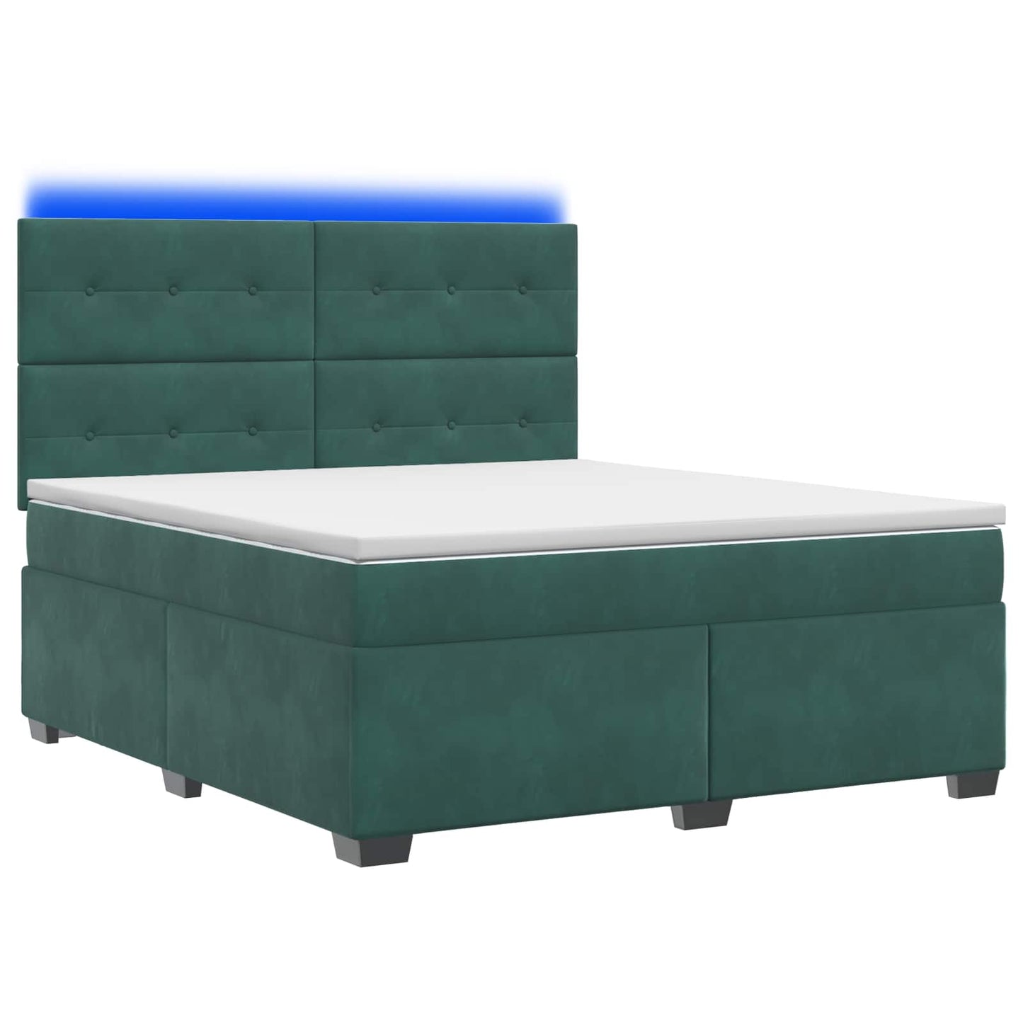 Boxspring ágy matraccal Sötétzöld 160 x 200 cm Bársony