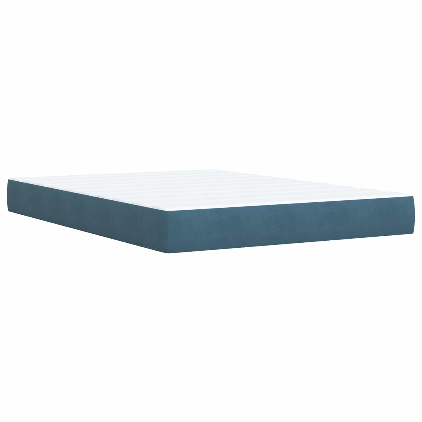 Boxspring ágy matraccal fejtámlával Kék 160 x 200 cm Bársony