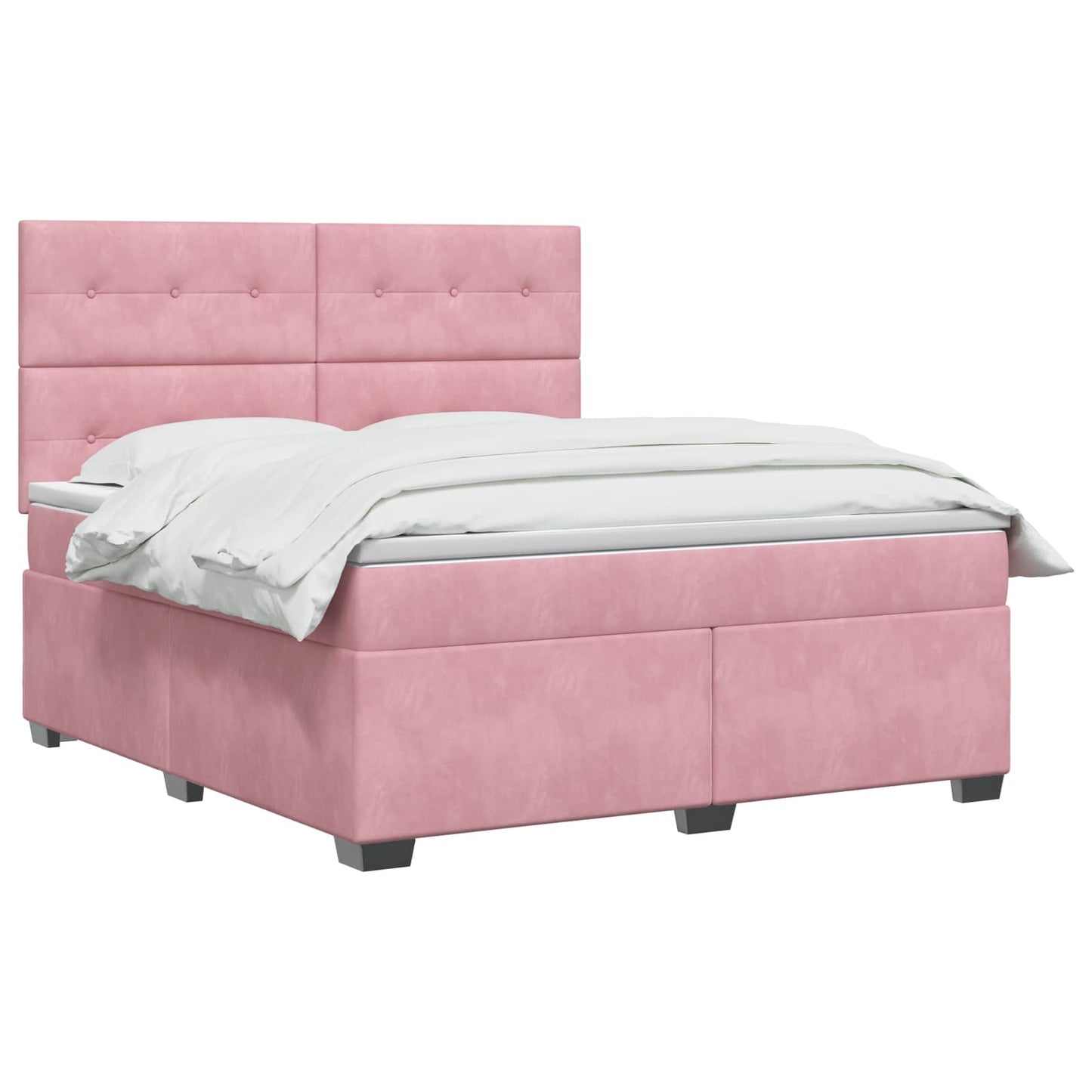Boxspring ágy matraccal Rózsaszín 160 x 200 cm Bársony