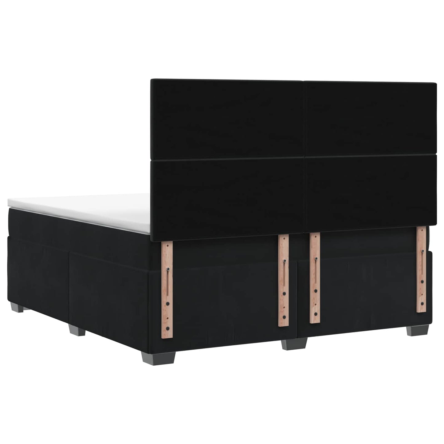 Boxspring ágy matraccal fejtámlával Fekete 180 x 200 cm Bársony