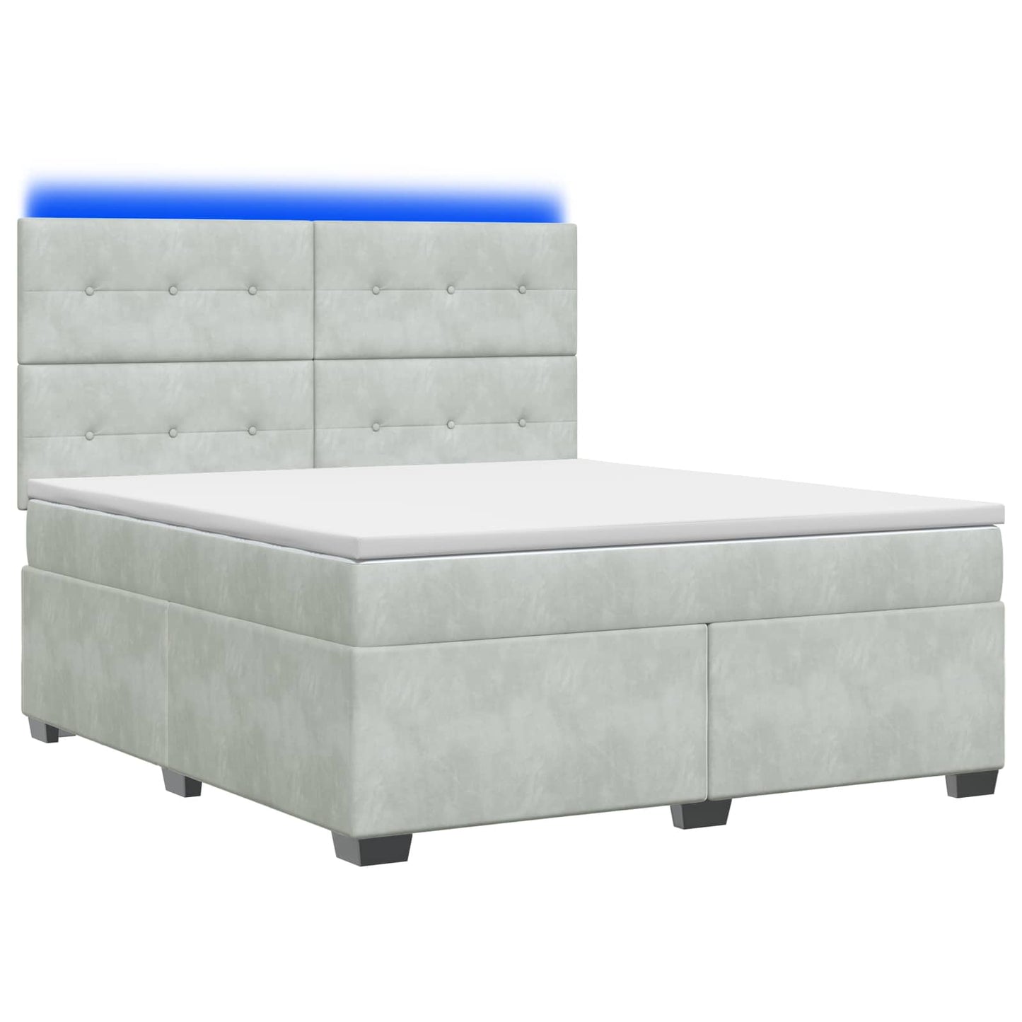 Boxspring ágy matraccal Világosszürke 180 x 200 cm Bársony