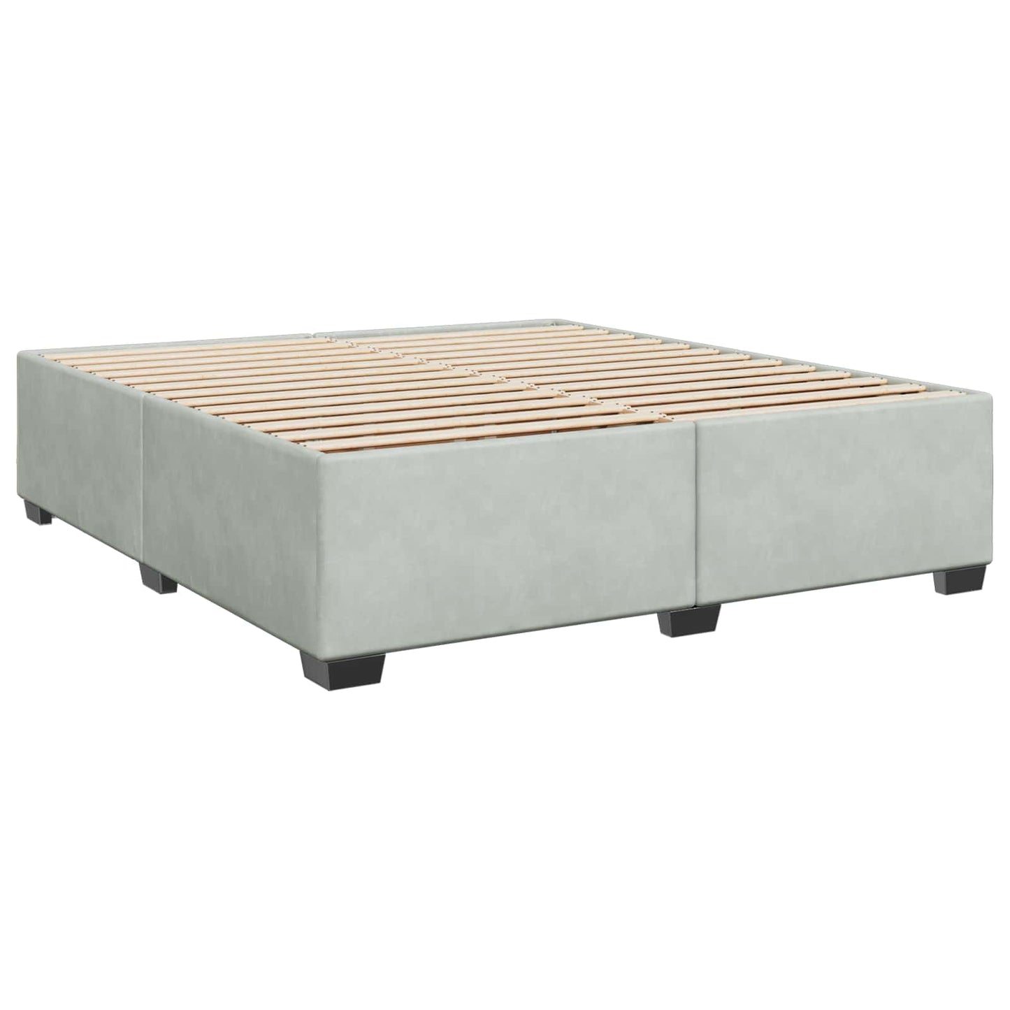 Boxspring ágy matraccal Világosszürke 180 x 200 cm Bársony
