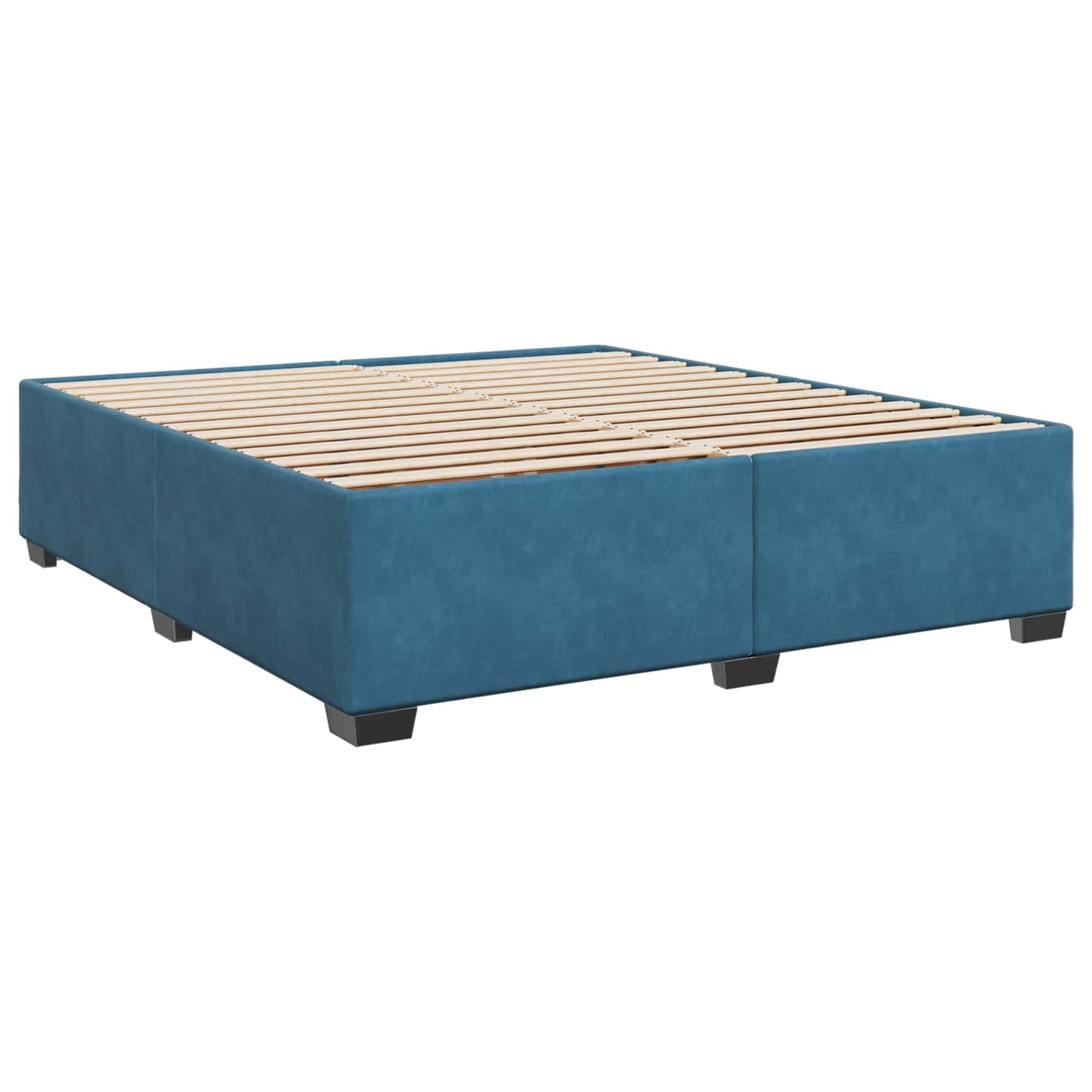 Boxspring ágy matraccal fejtámlával Kék 180 x 200 cm Bársony