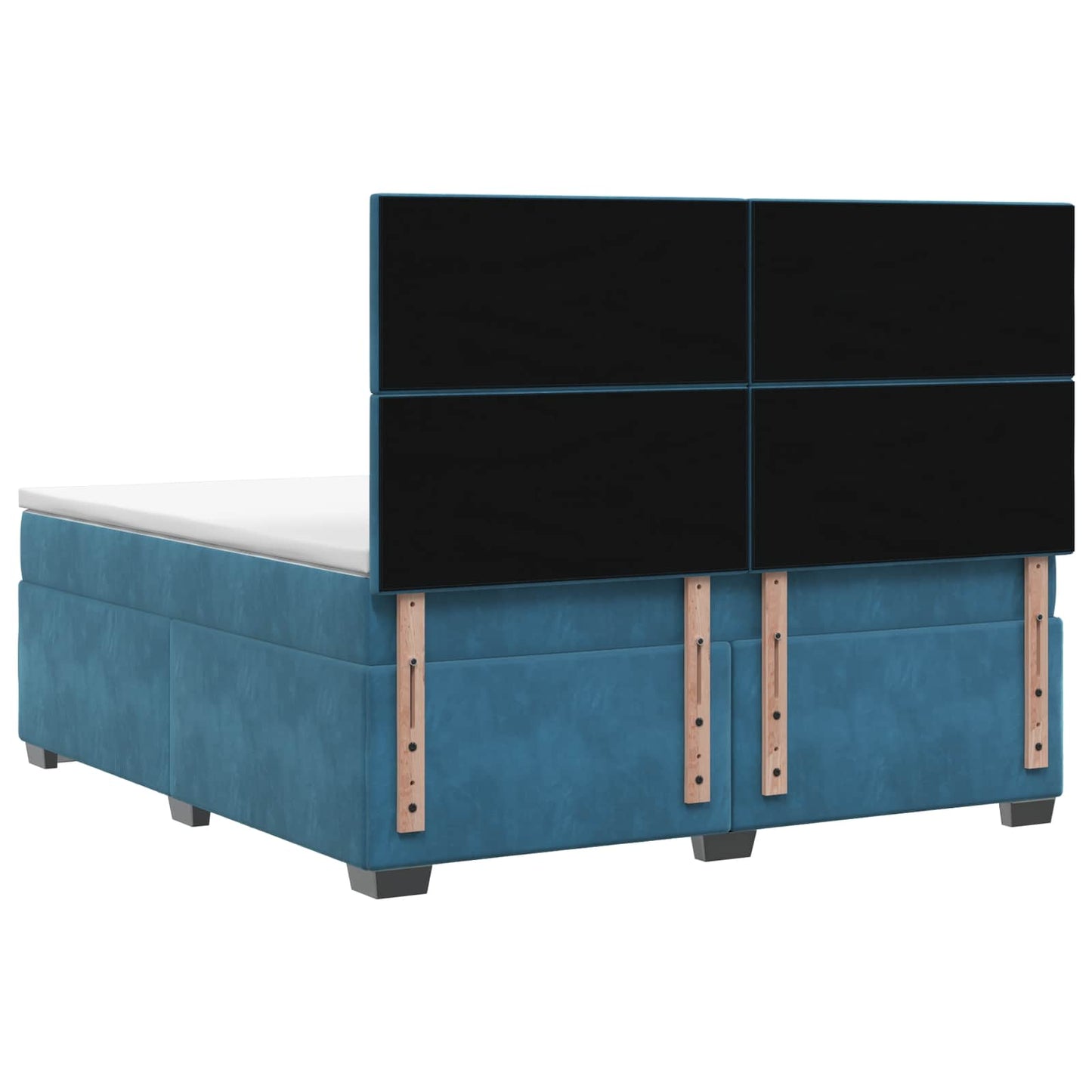 Boxspring ágy matraccal fejtámlával Kék 180 x 200 cm Bársony