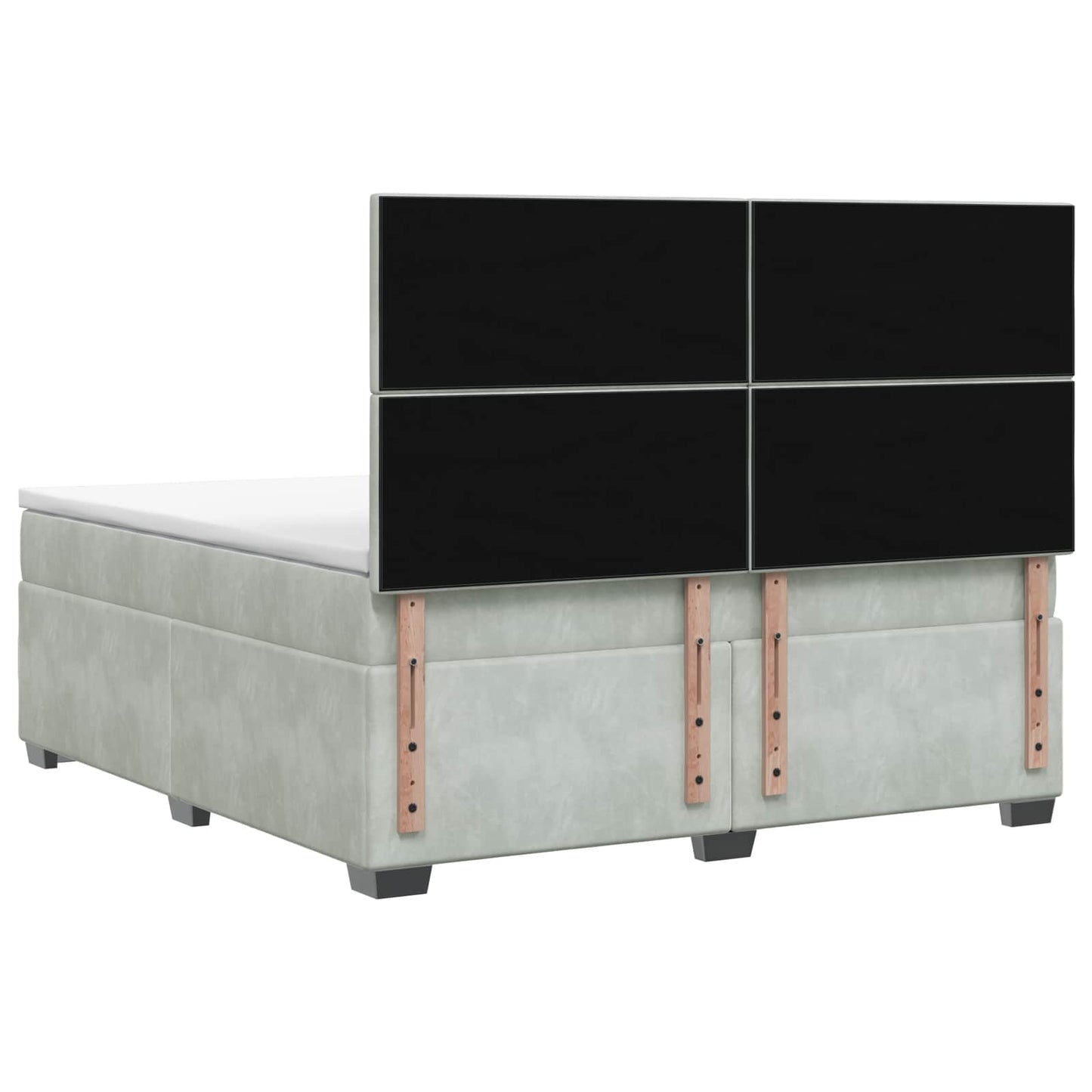 Boxspring ágy matraccal Világosszürke 180 x 200 cm Bársony