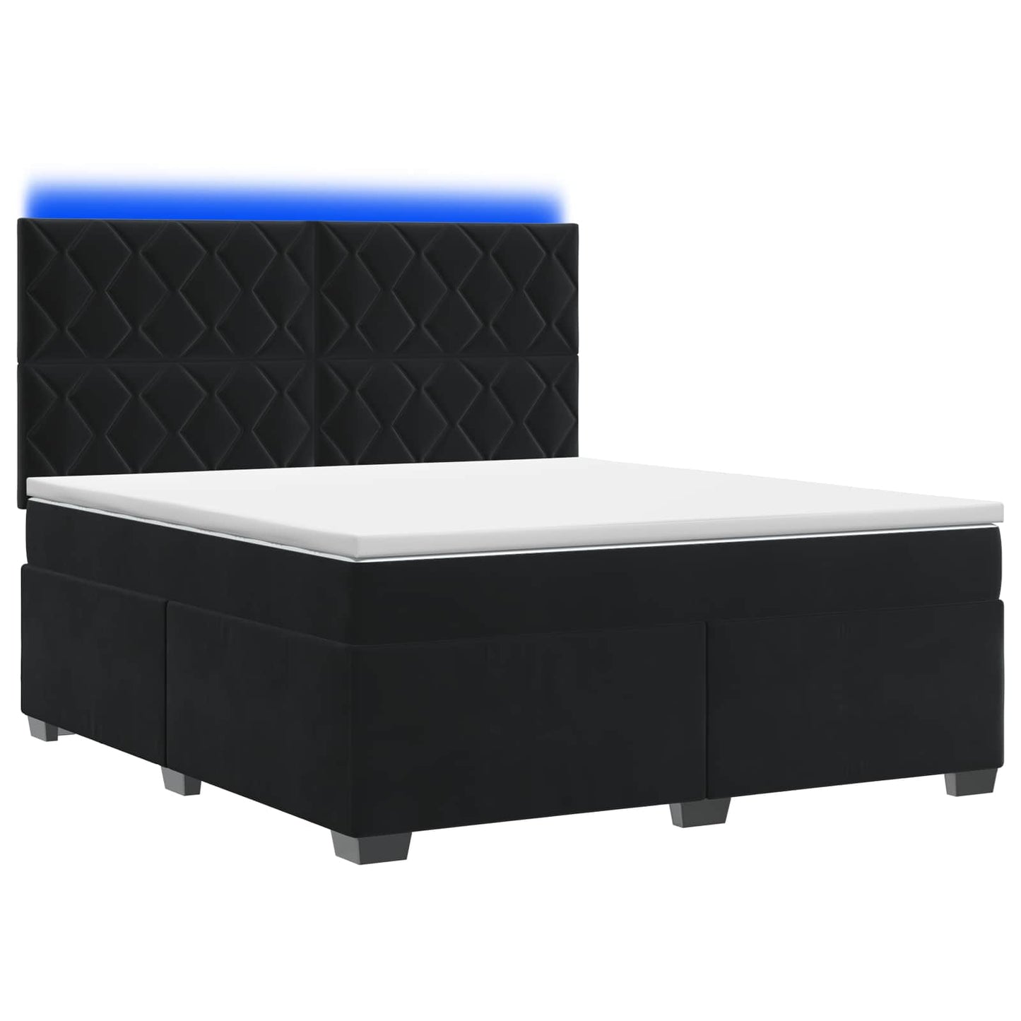 Boxspring ágy matraccal fejtámlával Fekete 180 x 200 cm Bársony