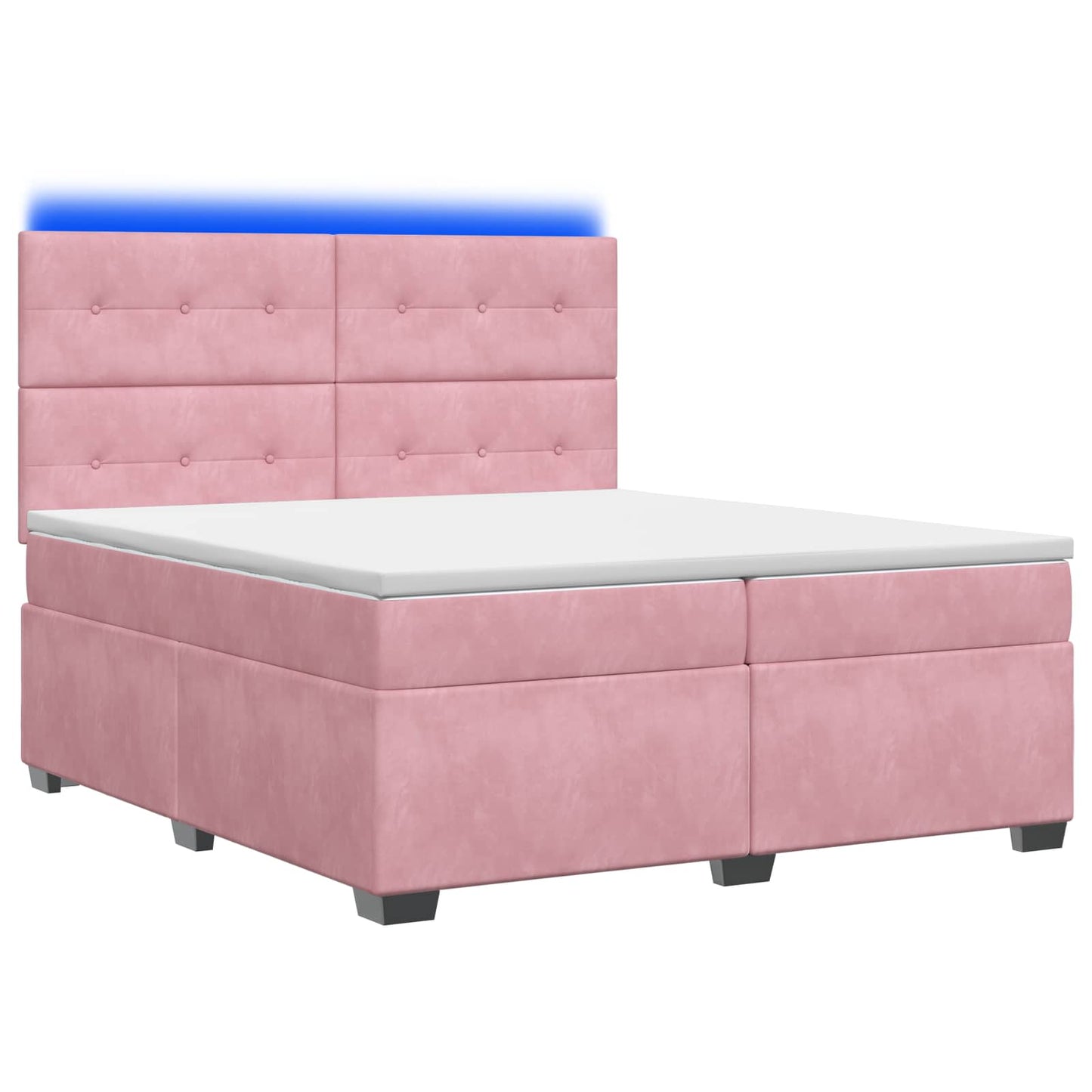 Boxspring ágy matraccal Rózsaszín 200 x 200 cm Bársony