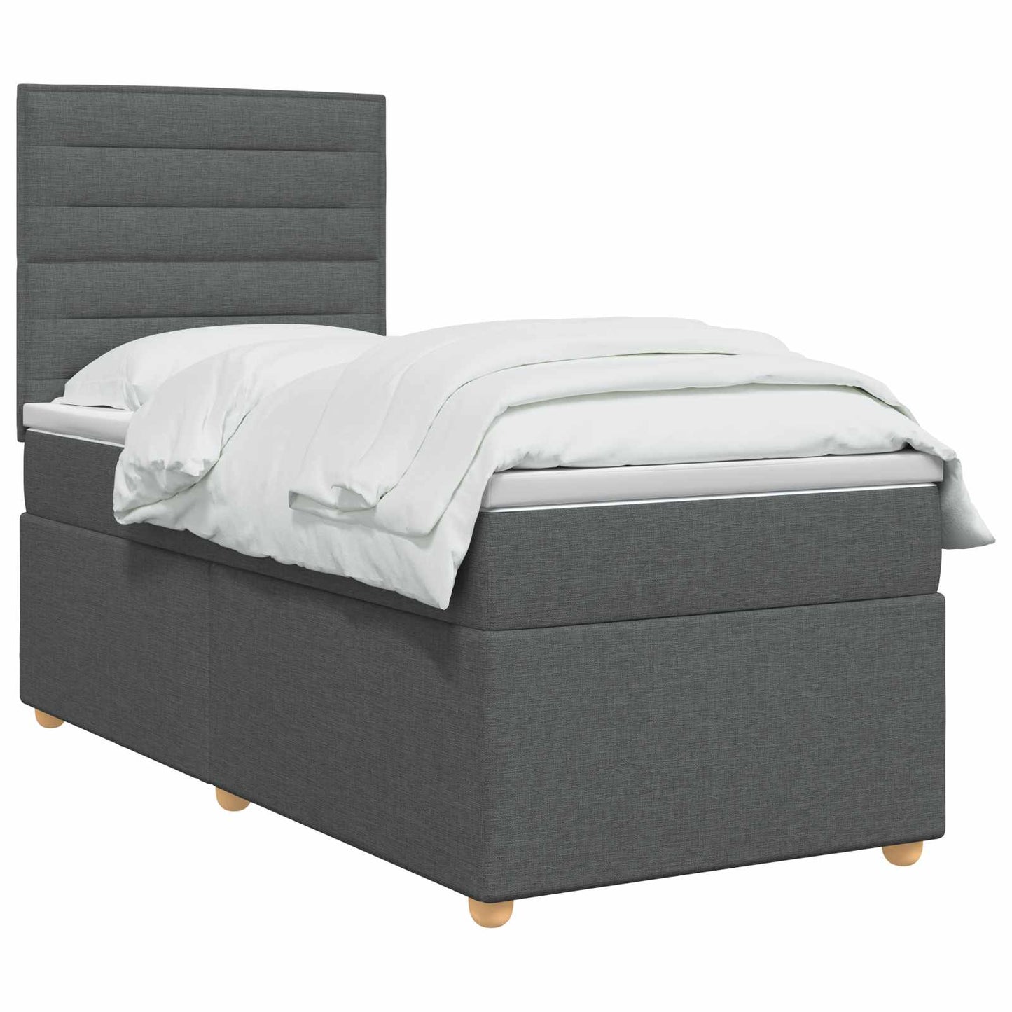 Boxspring ágy matraccal Sötétszürke 80 x 200 cm Szövet