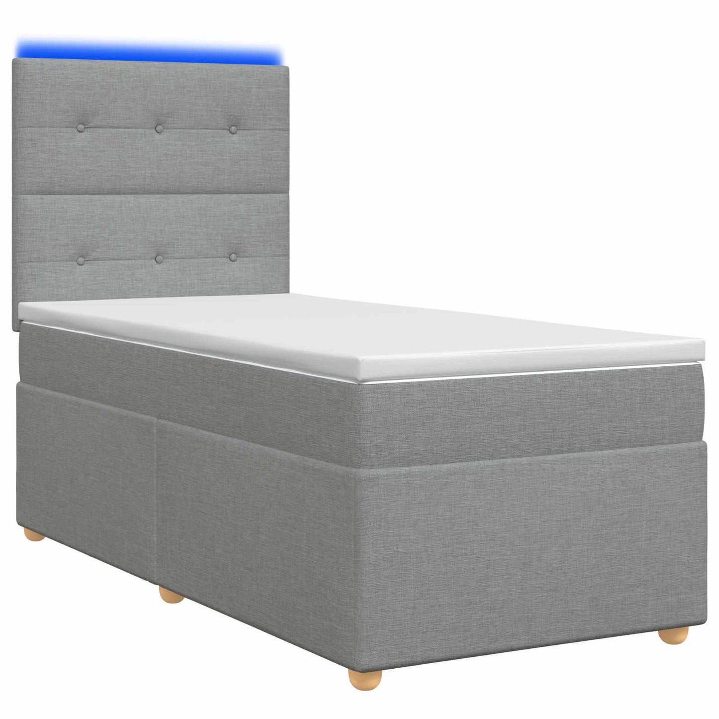 Boxspring ágy matraccal Világosszürke 80 x 200 cm Szövet