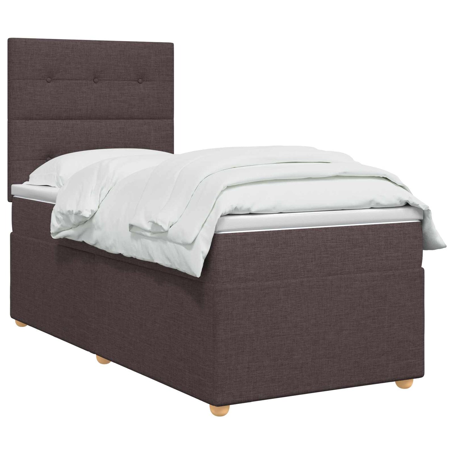 Boxspring ágy matraccal Sötét Barna 80 x 200 cm Szövet