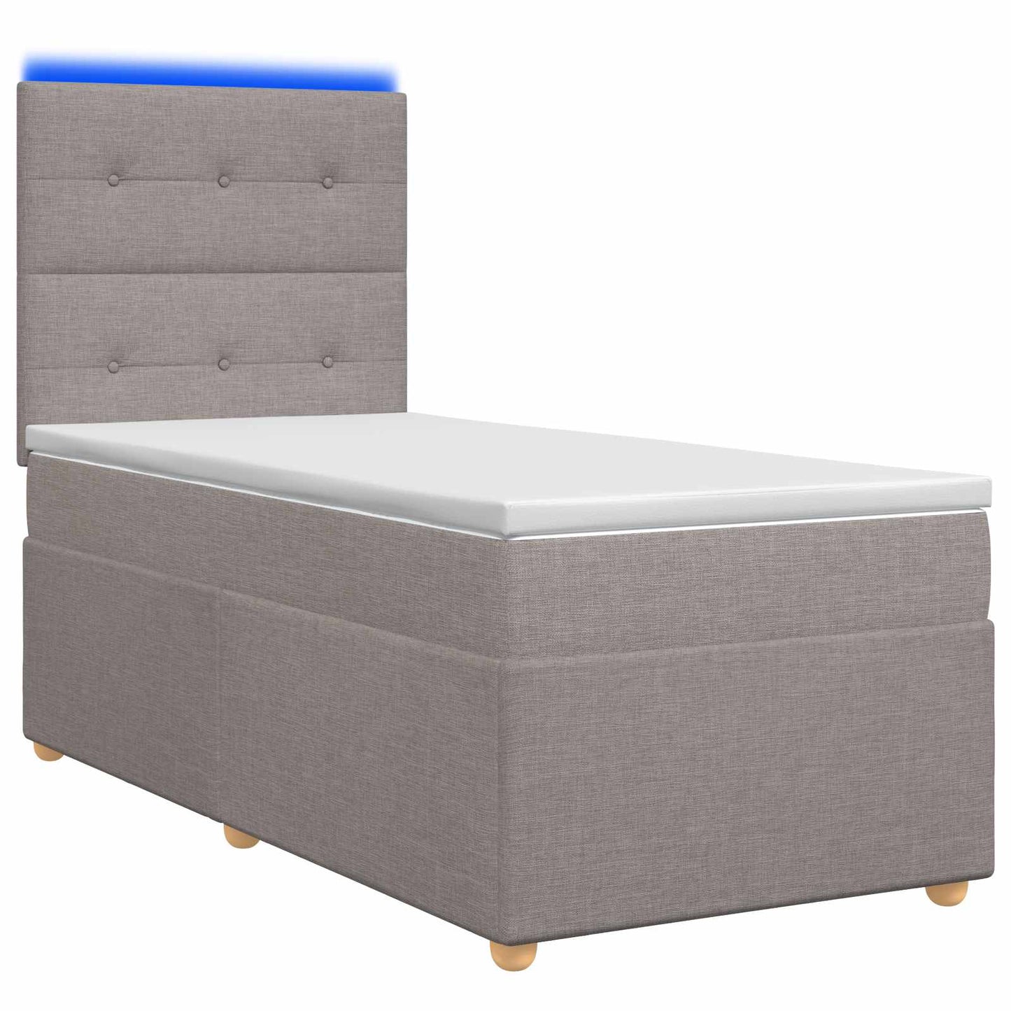 Boxspring ágy matraccal fejtámlával Tópszínű 80 x 200 cm Szövet