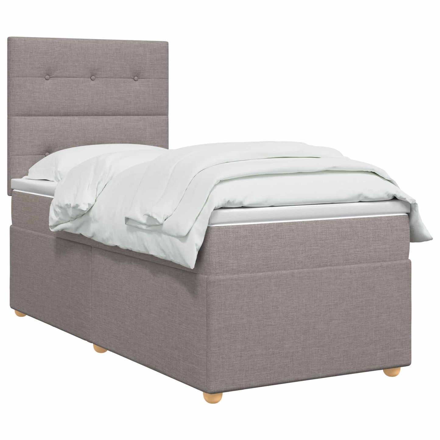 Boxspring ágy matraccal fejtámlával Tópszínű 80 x 200 cm Szövet