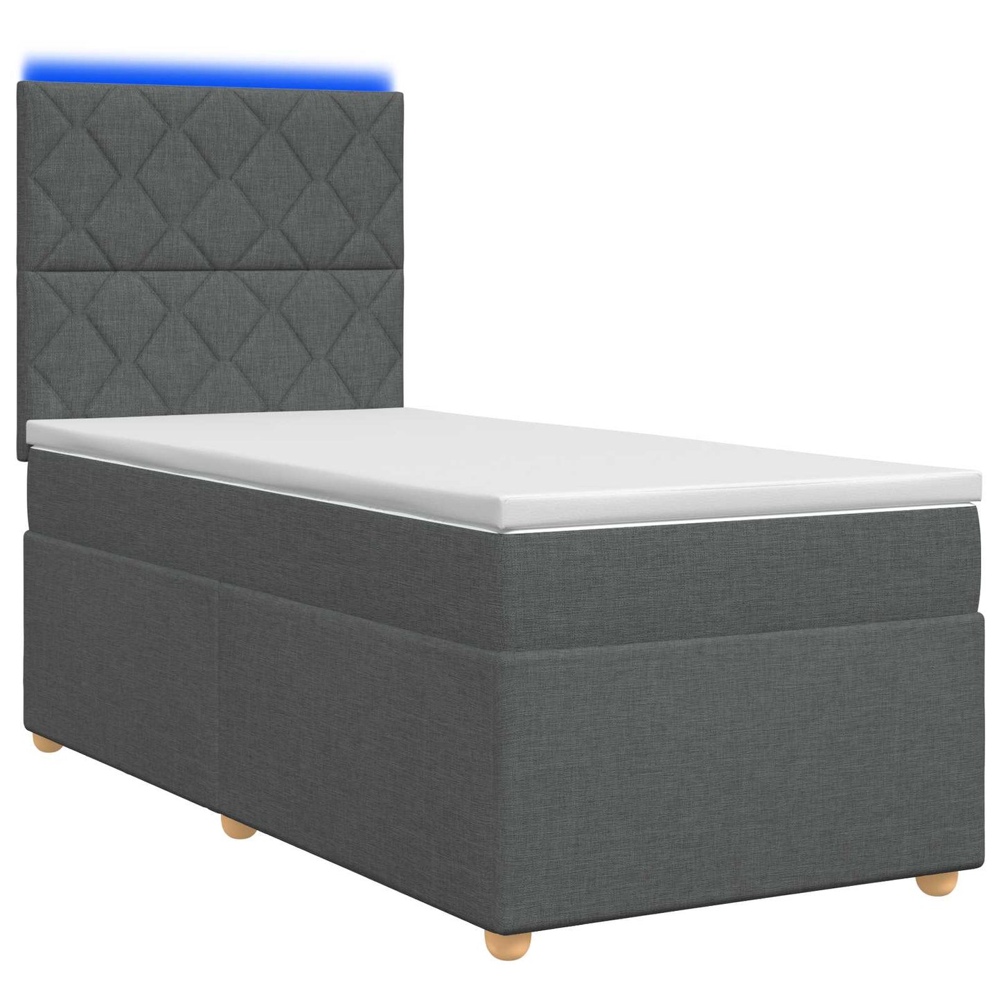 Boxspring ágy matraccal Sötétszürke 80 x 200 cm Szövet
