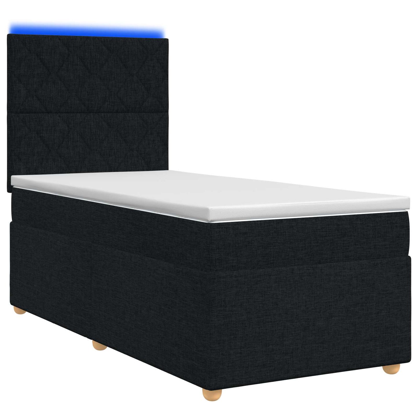 Boxspring ágy matraccal fejtámlával Fekete 80 x 200 cm Szövet