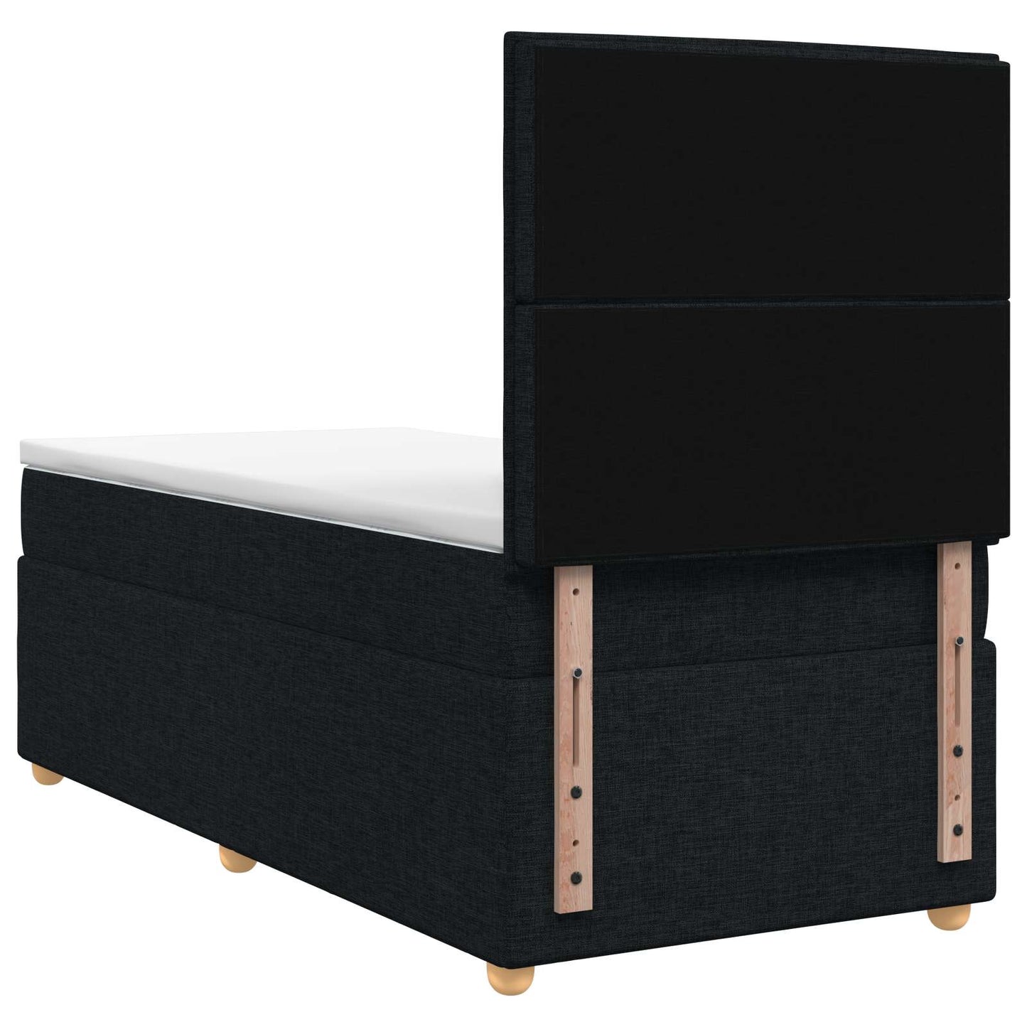 Boxspring ágy matraccal fejtámlával Fekete 80 x 200 cm Szövet