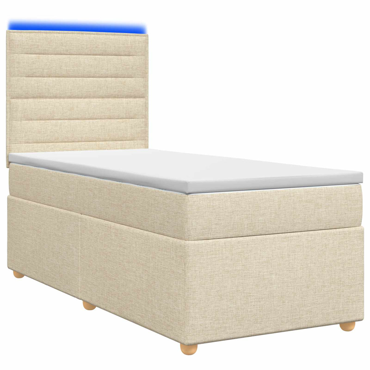 Boxspring ágy matraccal Krémszínű 90 x 200 cm Szövet