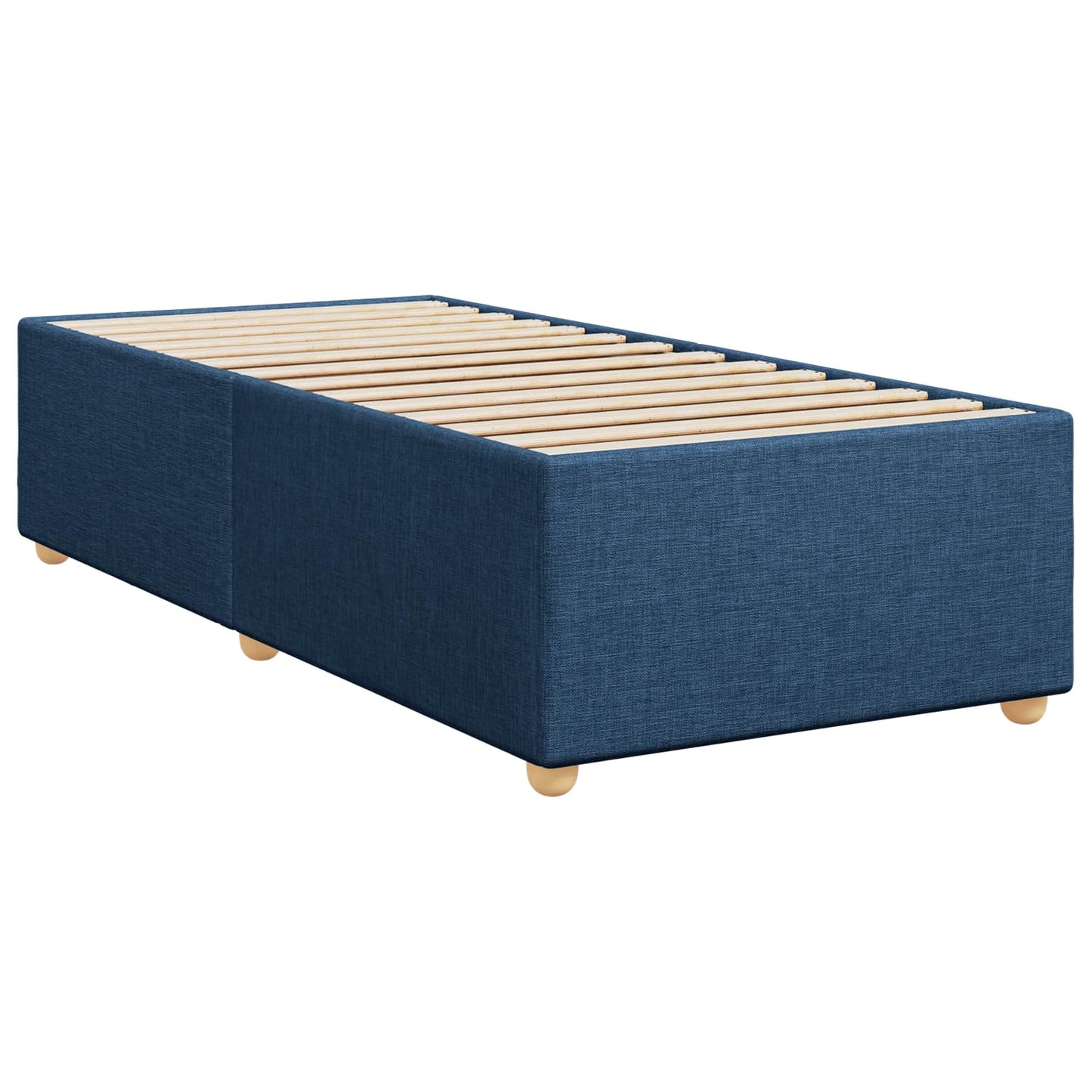 Boxspring ágy matraccal LED szalagokkal Kék 90 x 200 cm Szövet