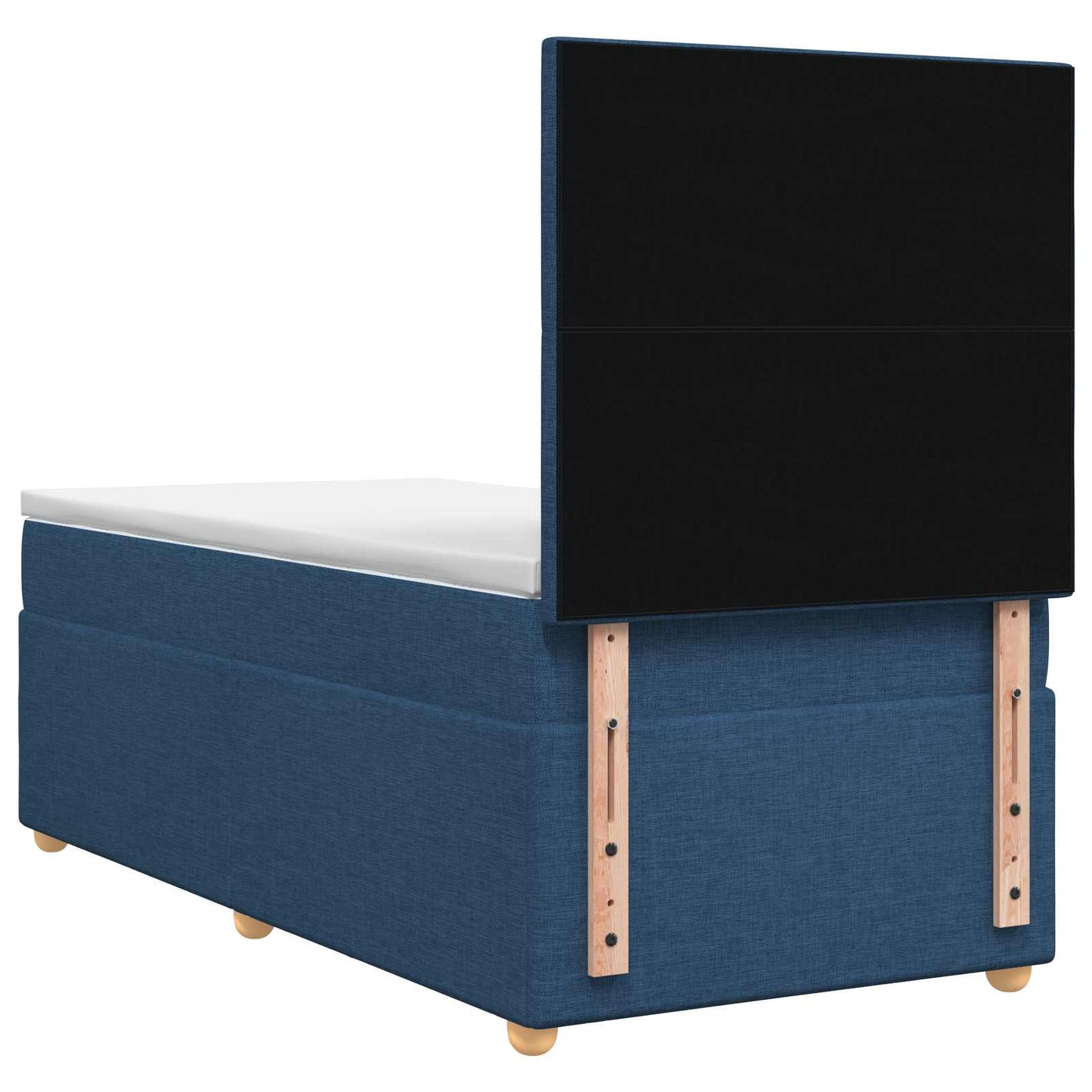 Boxspring ágy matraccal LED szalagokkal Kék 90 x 200 cm Szövet