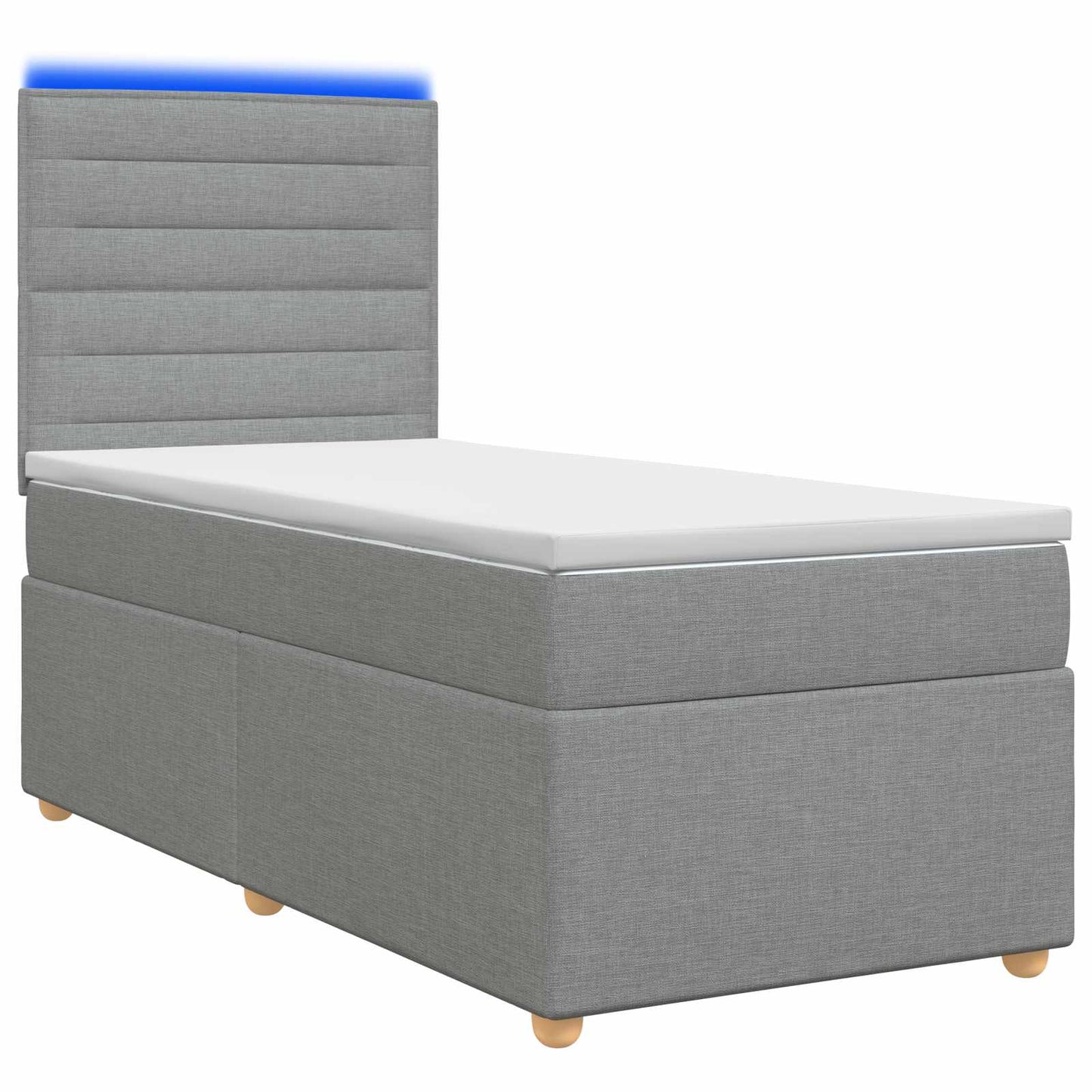 Boxspring ágy matraccal Világosszürke 100 x 200 cm Szövet