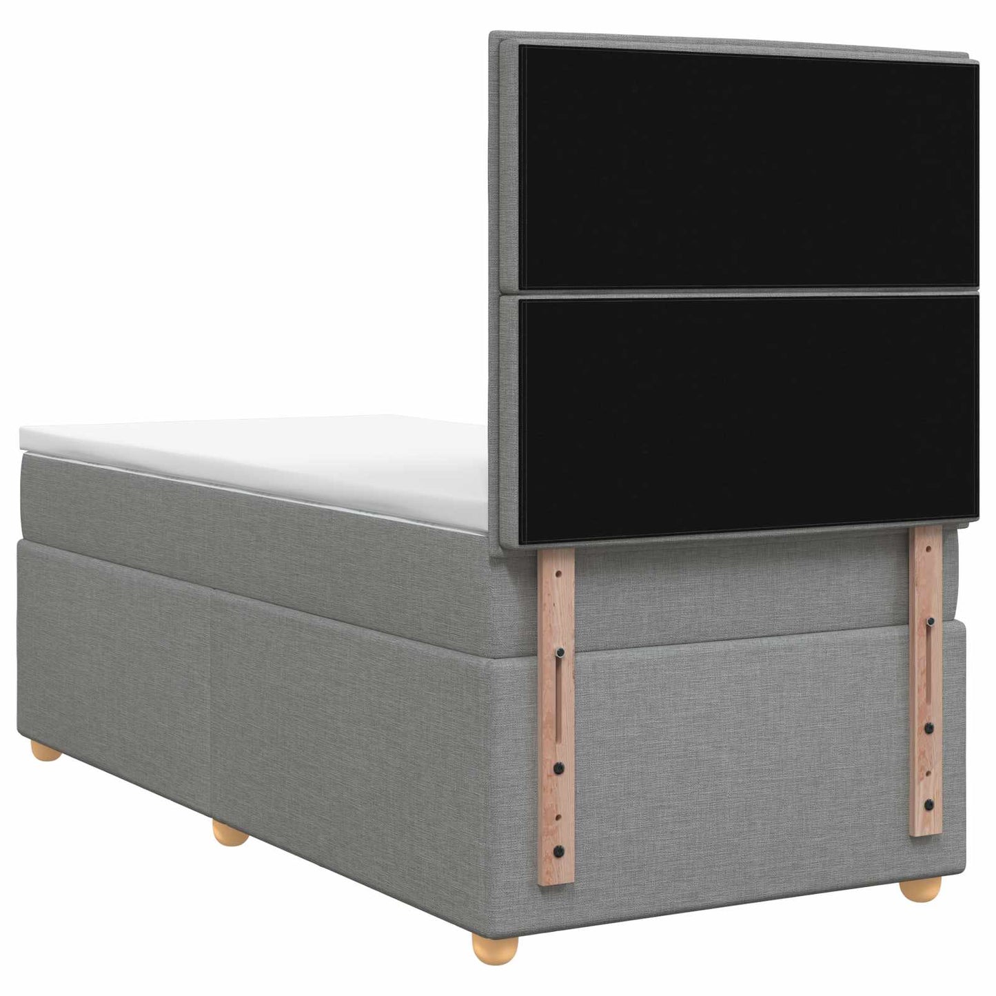 Boxspring ágy matraccal Világosszürke 100 x 200 cm Szövet