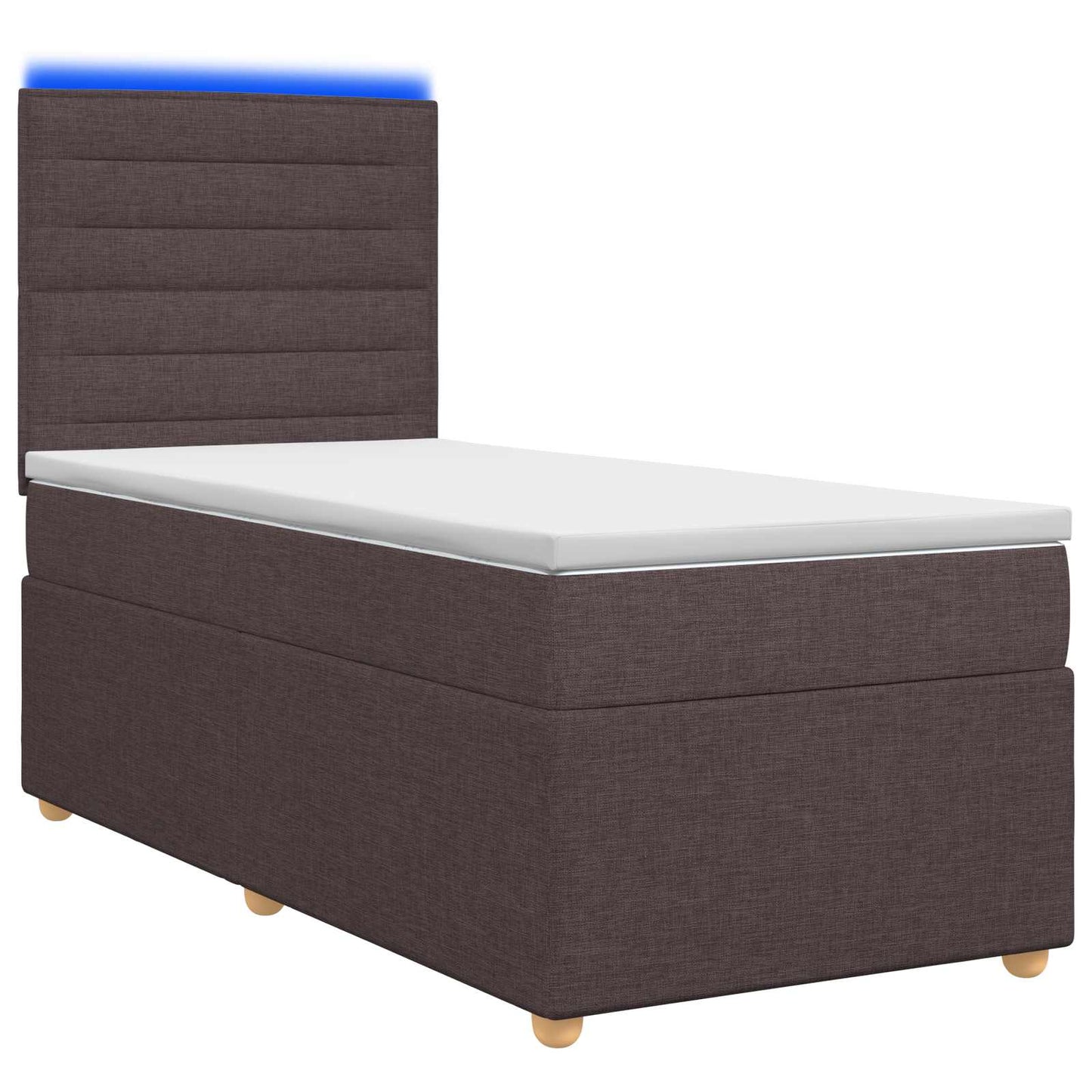 Boxspring ágy matraccal Sötét Barna 100 x 200 cm Szövet
