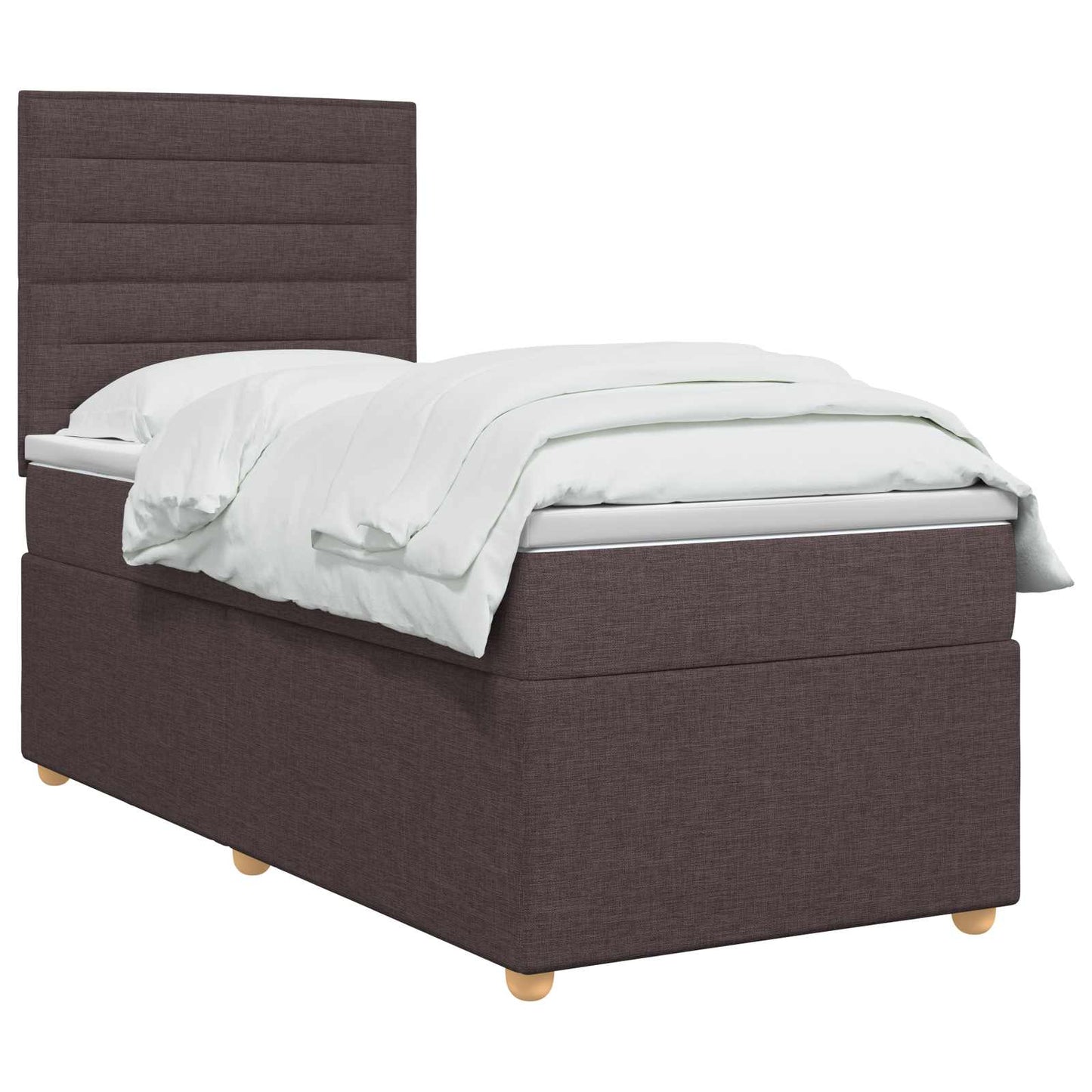 Boxspring ágy matraccal Sötét Barna 100 x 200 cm Szövet