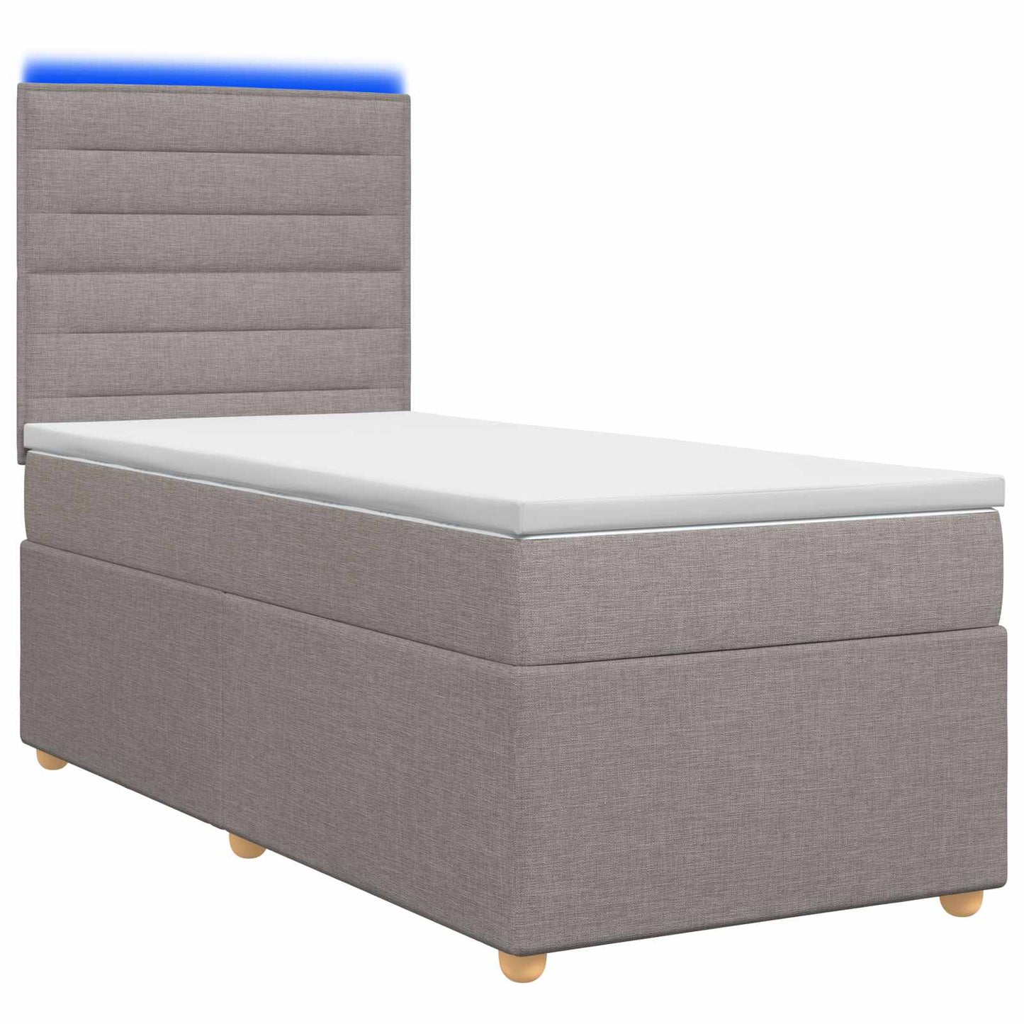 Boxspring ágy matraccal Tópszínű 100 x 200 cm Szövet