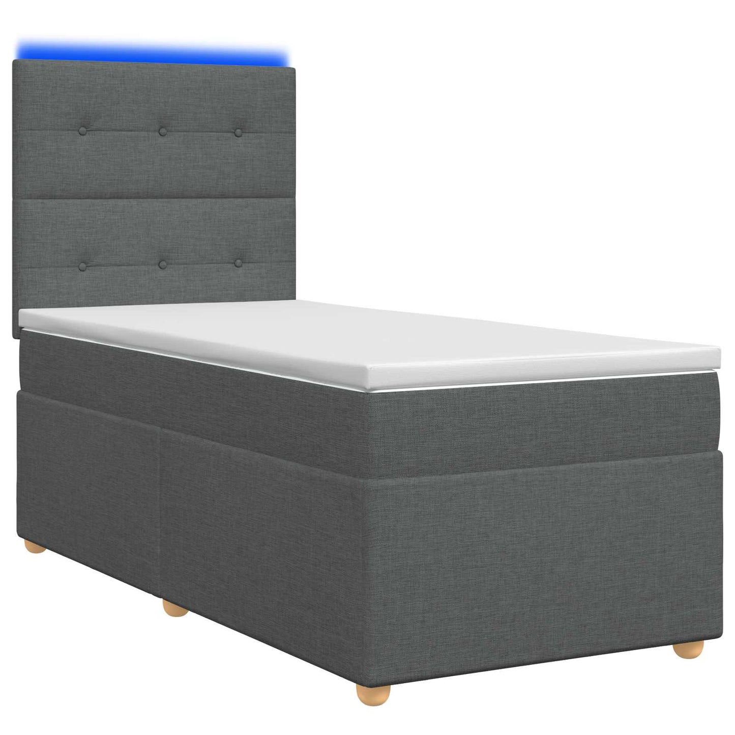 Boxspring ágy matraccal Sötétszürke 100 x 200 cm Szövet