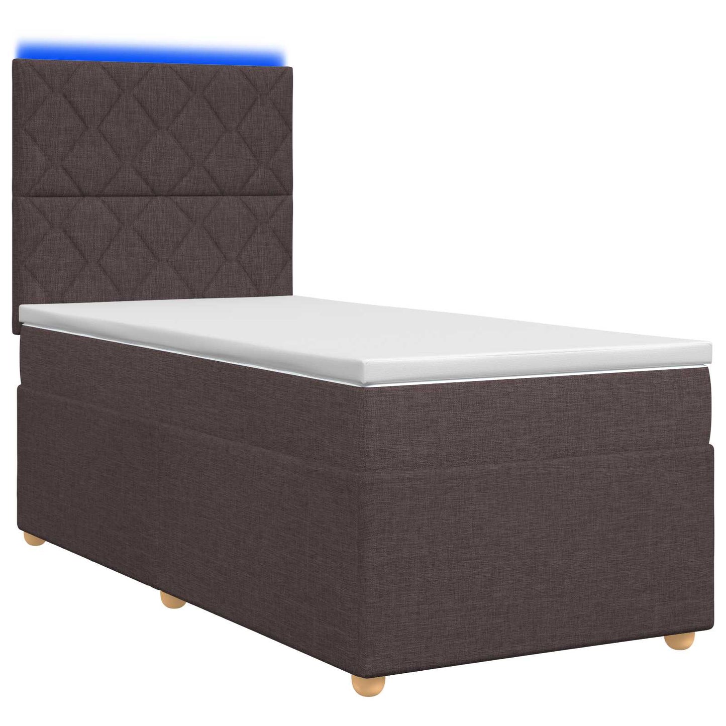 Boxspring ágy matraccal Sötét Barna 100 x 200 cm Szövet
