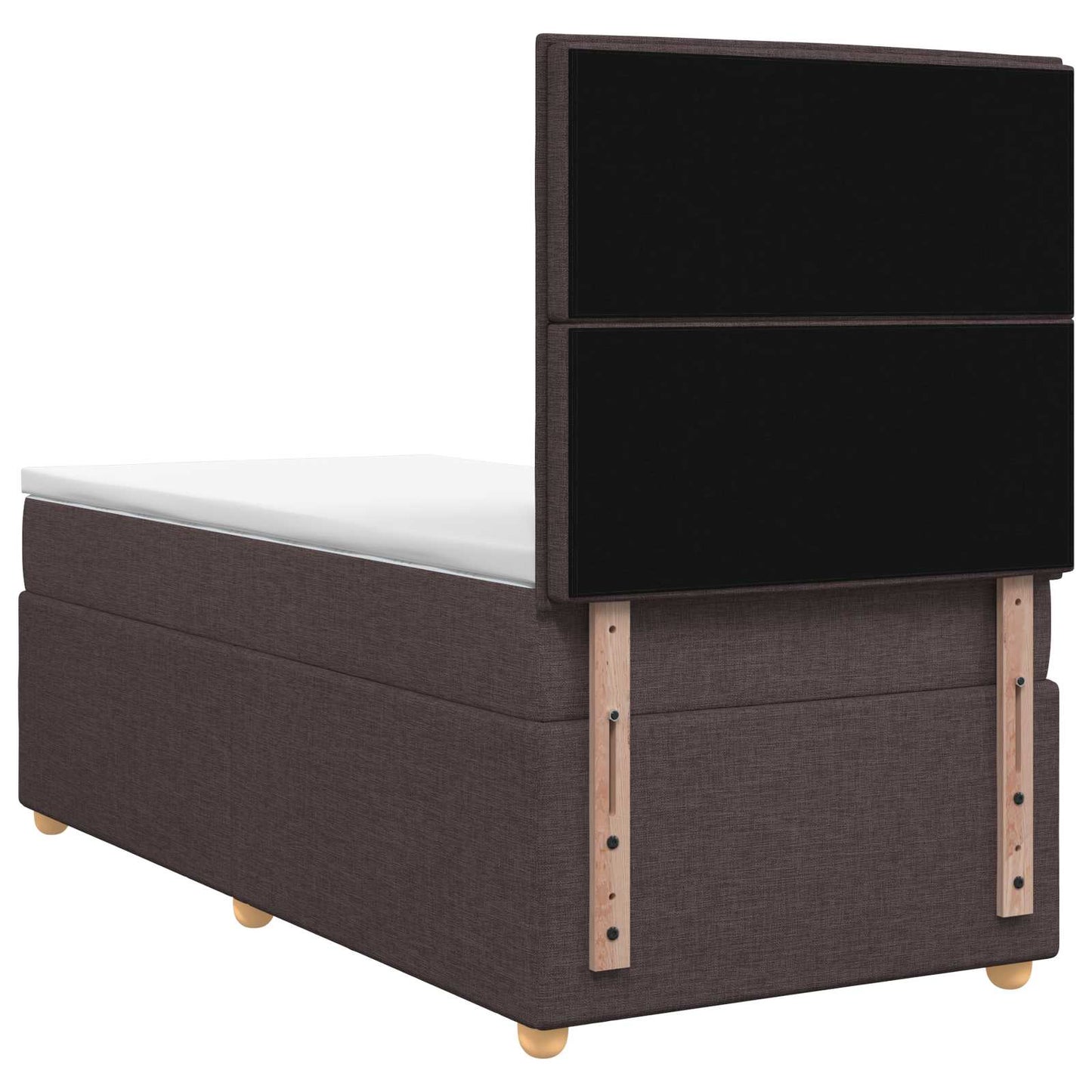 Boxspring ágy matraccal Sötét Barna 100 x 200 cm Szövet
