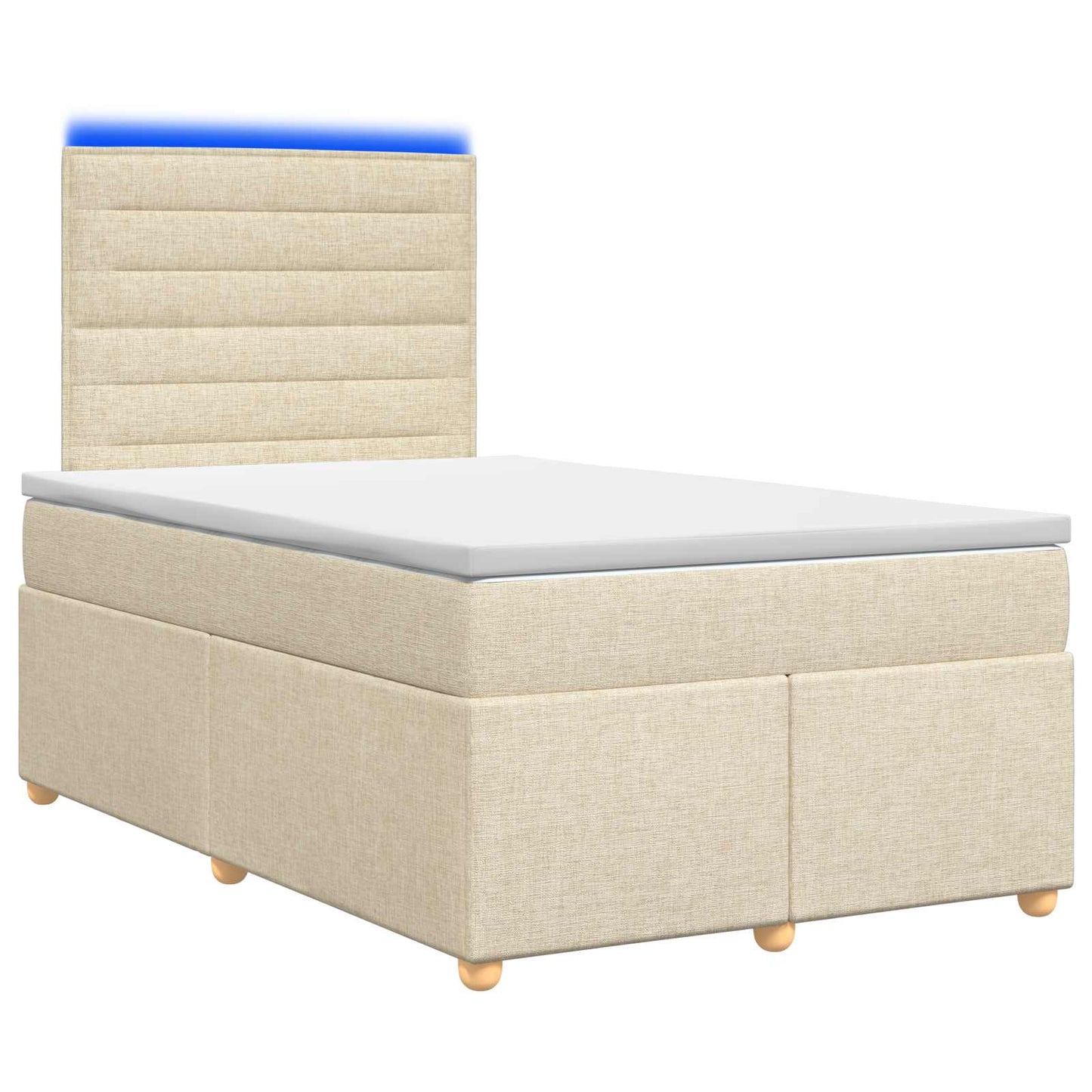 Boxspring ágy matraccal Krémszínű 120 x 190 cm Szövet